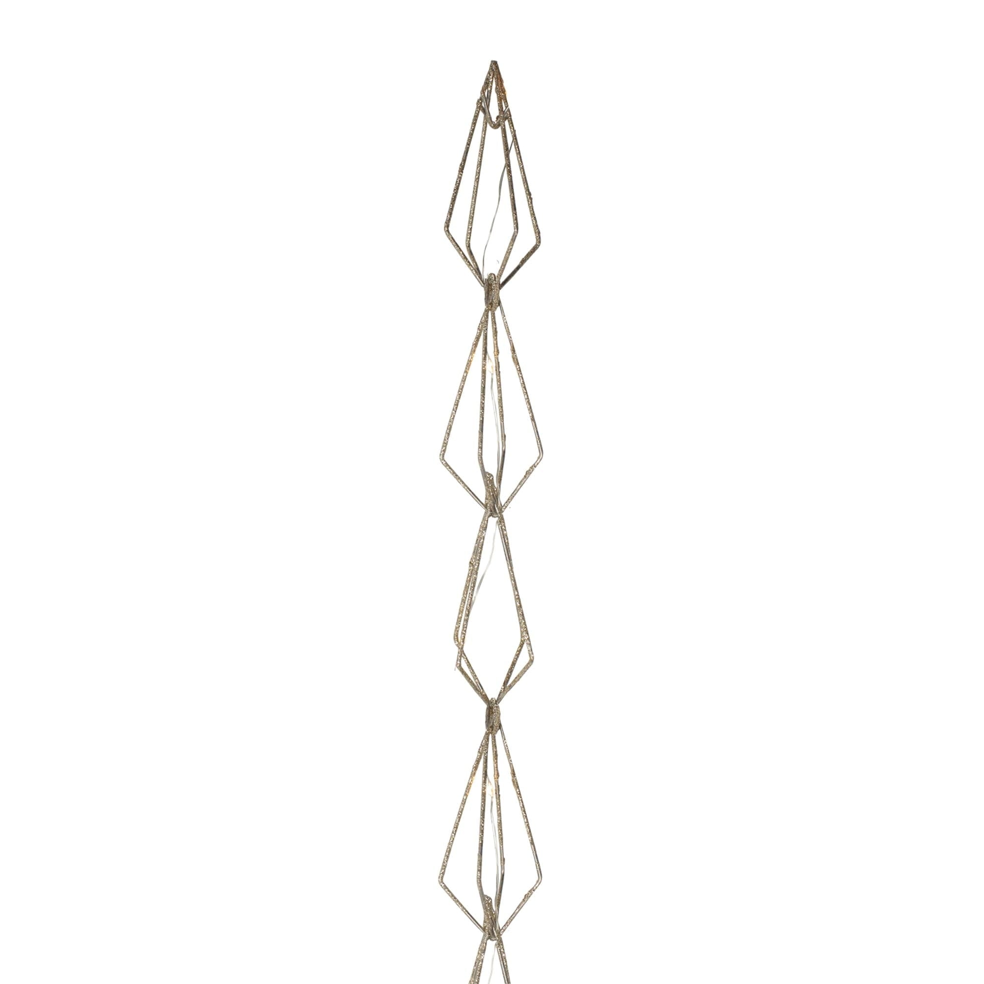 Northlight 6ft LED Lighted B/O Gold Wire Diamond Christmas Garland - Warm White Lights - 6'