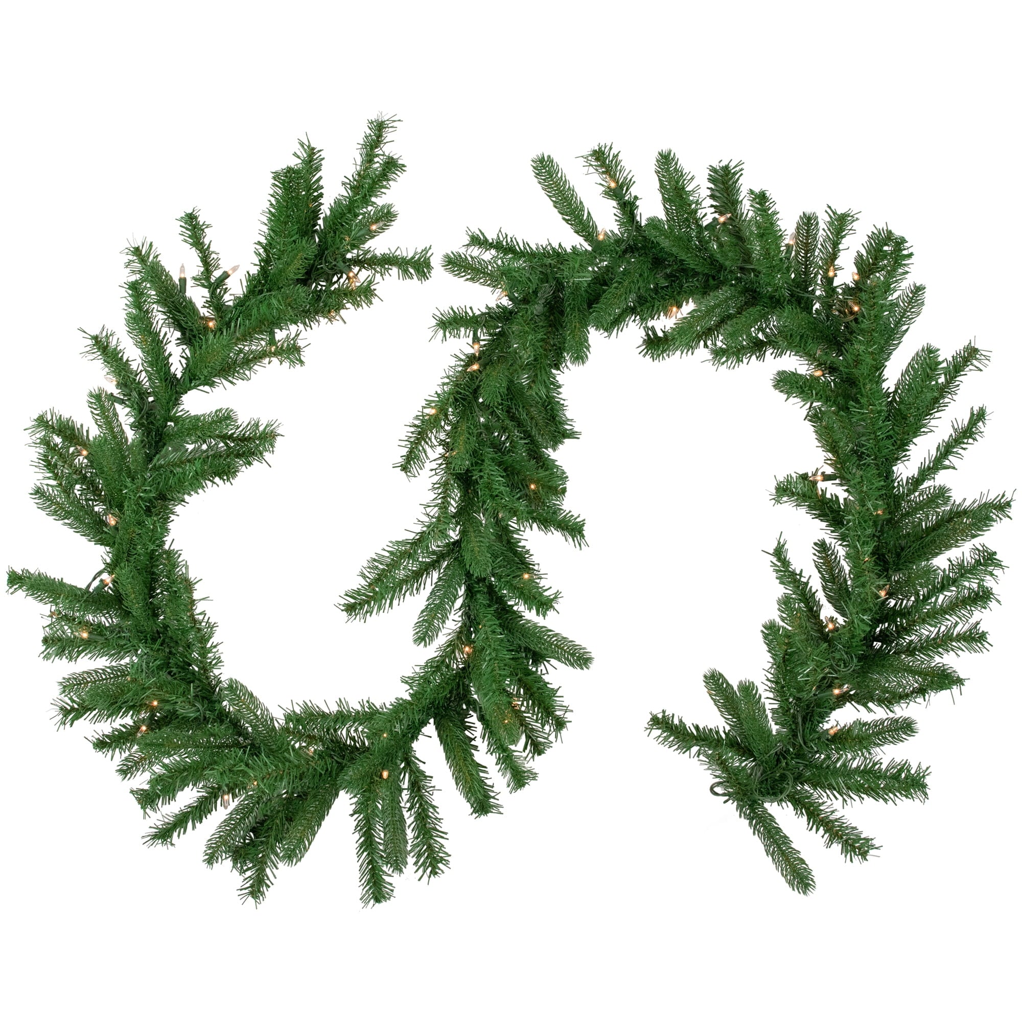 Northlight 9' x 10" Pre-Lit Sierra Noble Fir Artificial Christmas Garland, Clear Lights