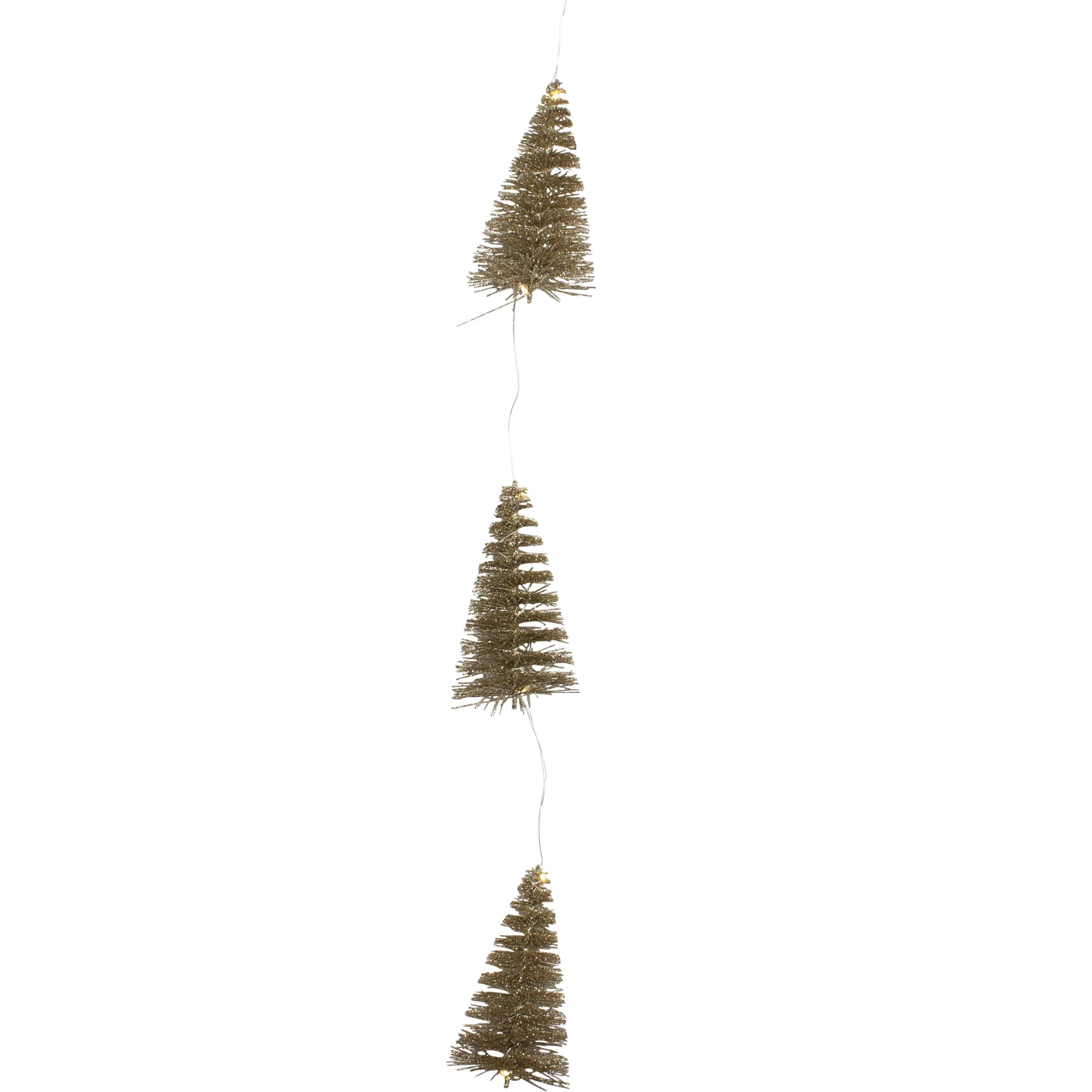 Northlight LED Lighted Battery Operated Mini Sisal Tree Christmas Garland - 6.5' - Warm White