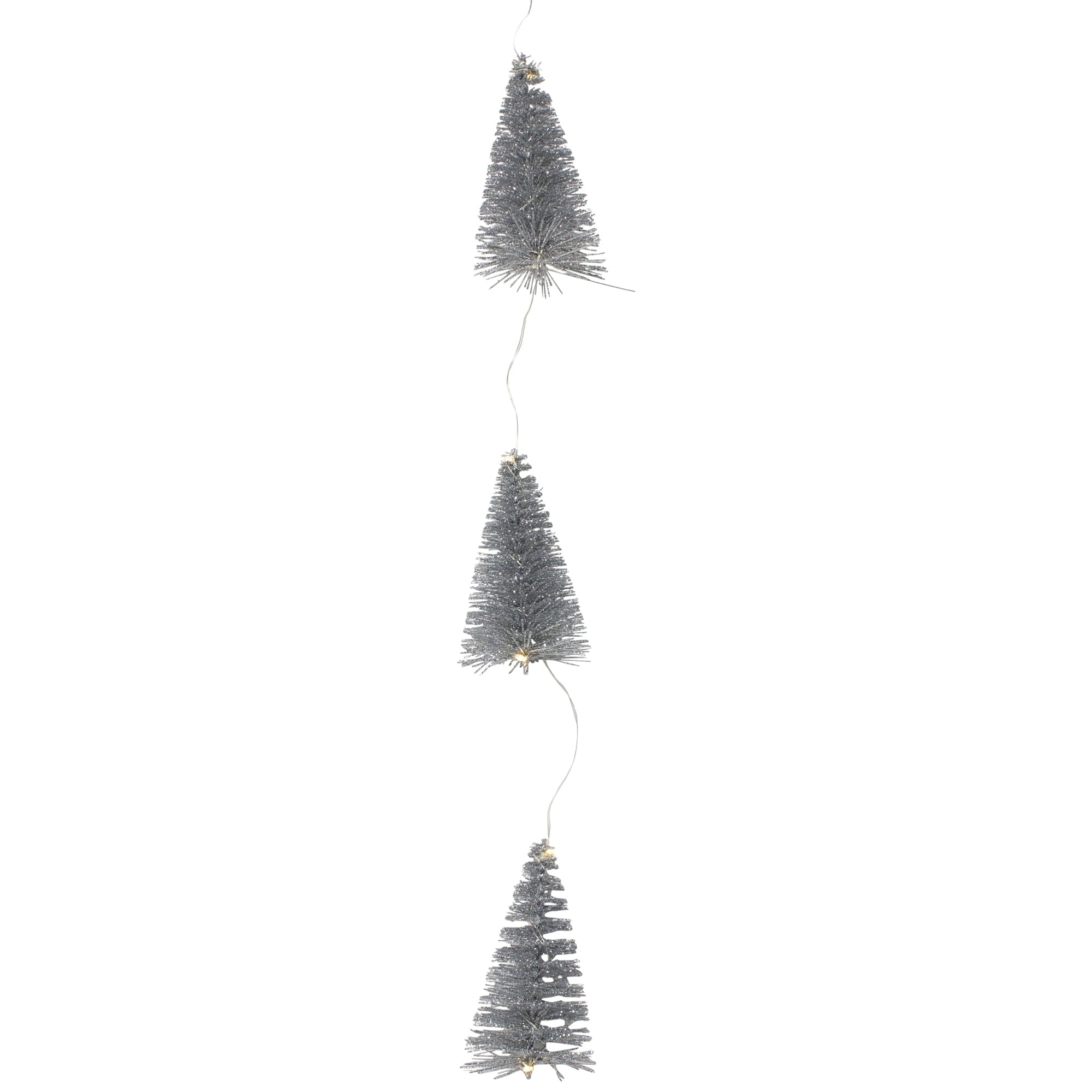 Northlight LED Lighted Battery Operated Mini Sisal Tree Christmas Garland - 6.5' - Warm White
