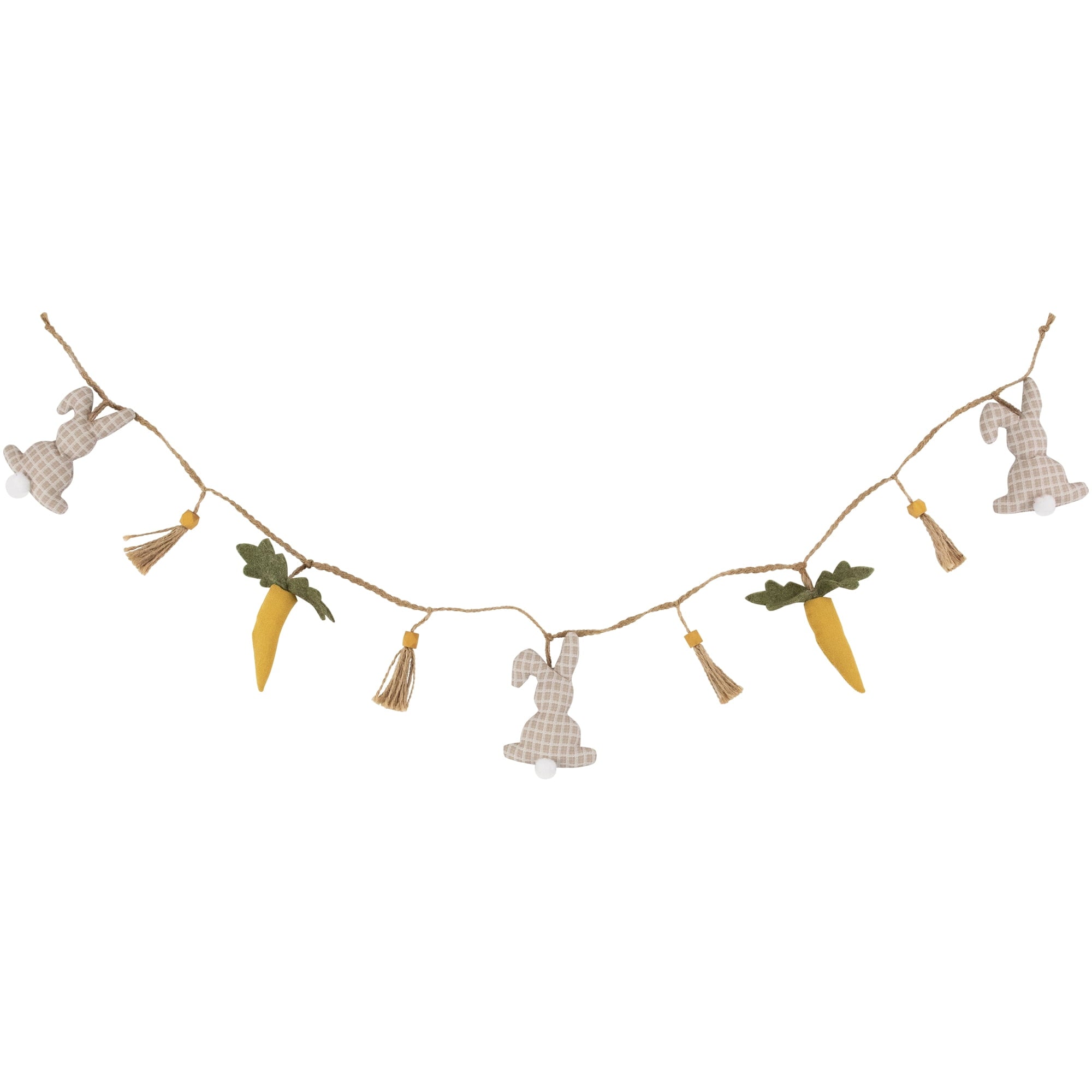 Northlight Fabric Rabbits and Carrots Easter Garland -3.5'