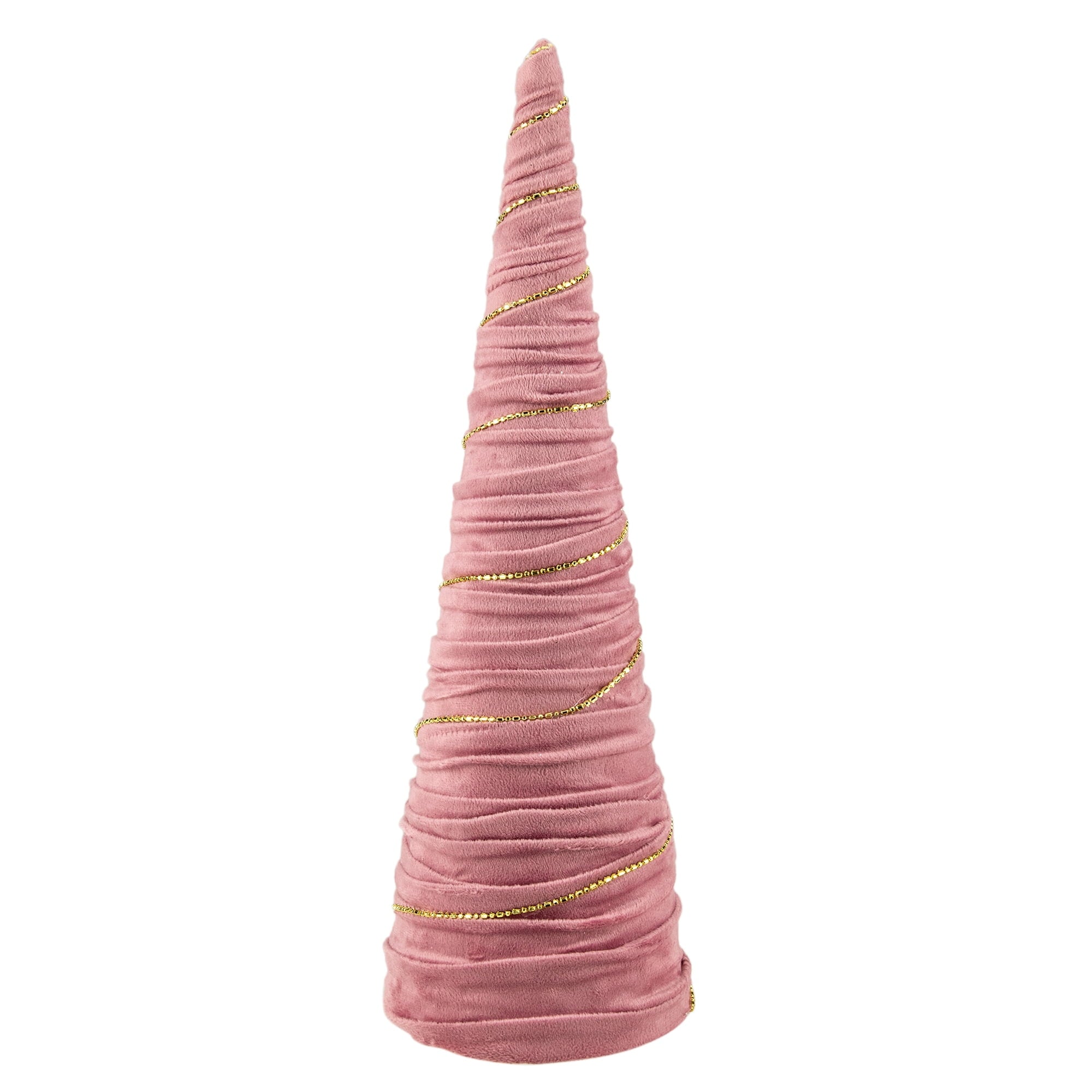 Northlight Twisted Cone Tree with Shiny Garland Christmas Decoration - 15.25" - Pink