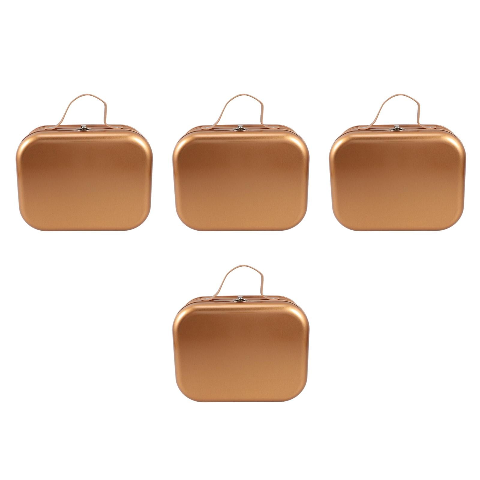 OUNONA 4pcs Wrapping Box Container Handheld Gifts Wrapping Box Tinplate Packing Keepsake Case Tin Packing Case Storage Box Gift Wrapping Case