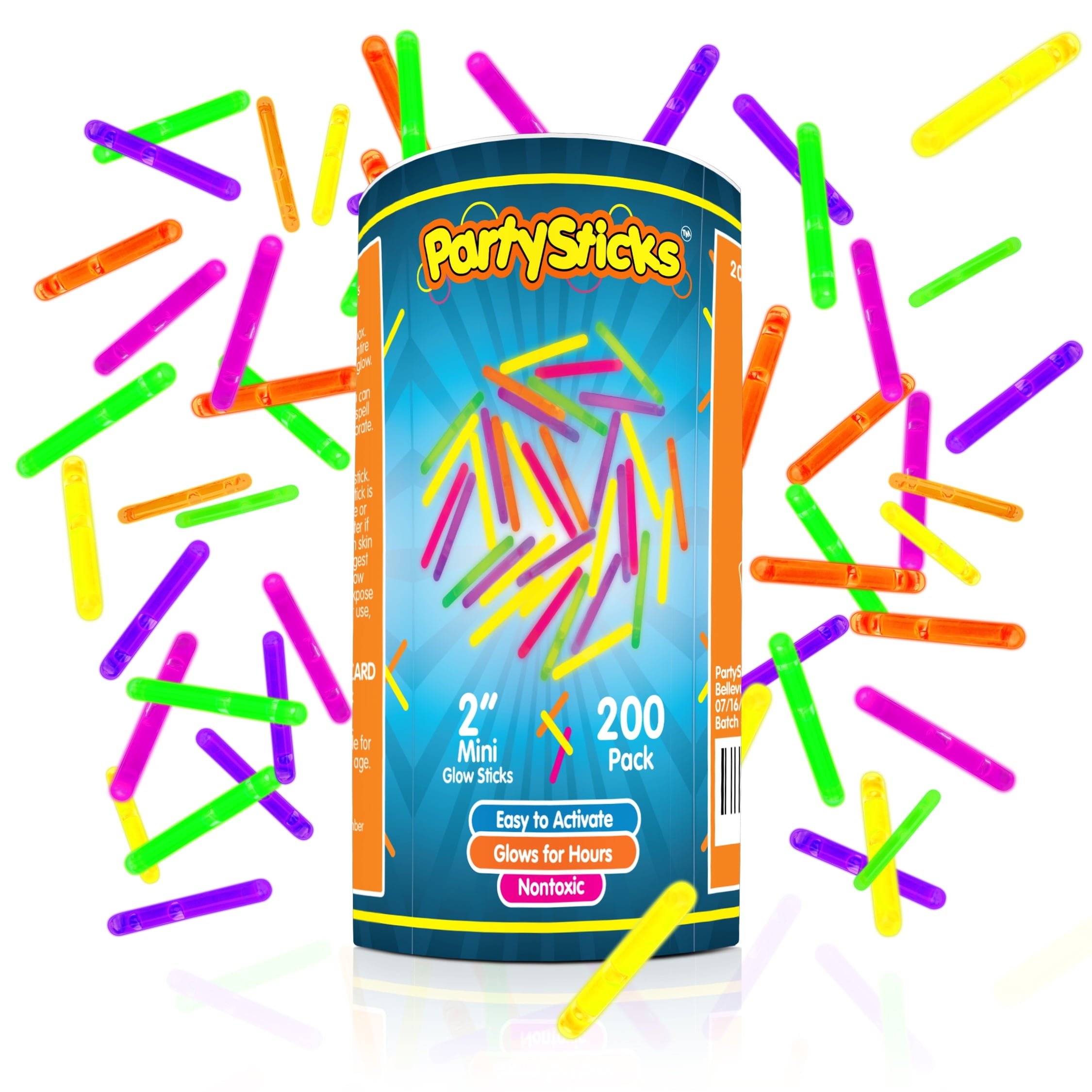 Party Sticks Mini Glow Sticks | 200pcs Glow in the Dark Easter Party Supplies