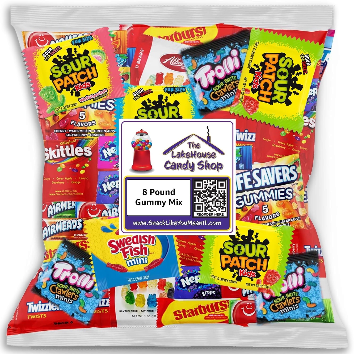 Sour Patch Kids Airheads Starburst Bulk Gummy Candy Variety Pack - 2 Lbs - Great for Pinatas