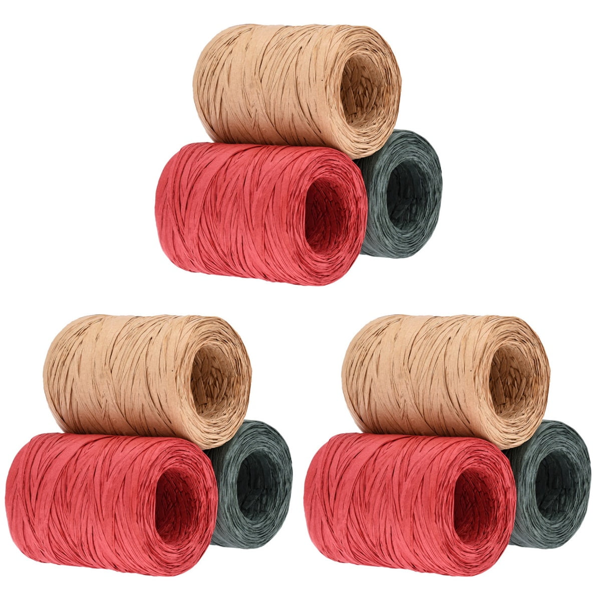Raindrops  3 Pieces Christmas Decor Rattan Material Raffia Rope Wrapping Gift Boxes