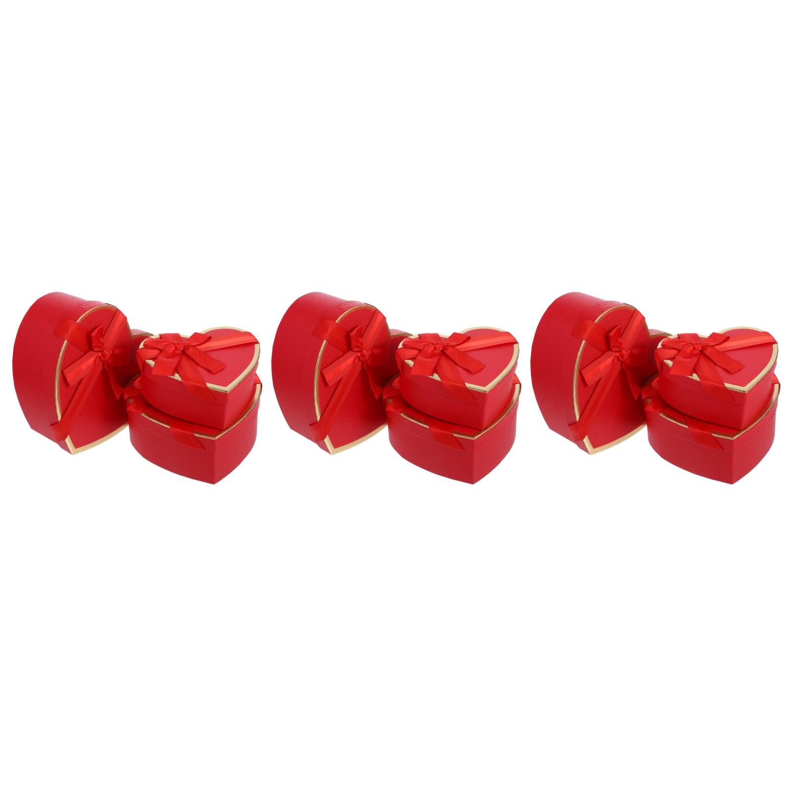Raindrops 3 Sets  Valentines Day Heart Shaped Boxes Valentines Nesting Cardboard Cookie Box Flower Box Wraps Boxes For Wedding Birthday Present Wrapping Packaging Red