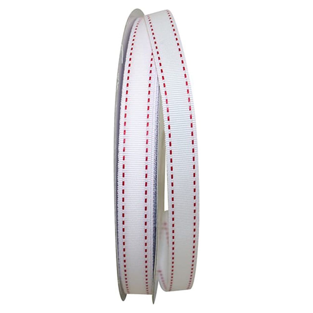 Reliant Ribbon Grosgrain All Occasion White Saddle Polyester Ribbon, 1800" x 0.62"