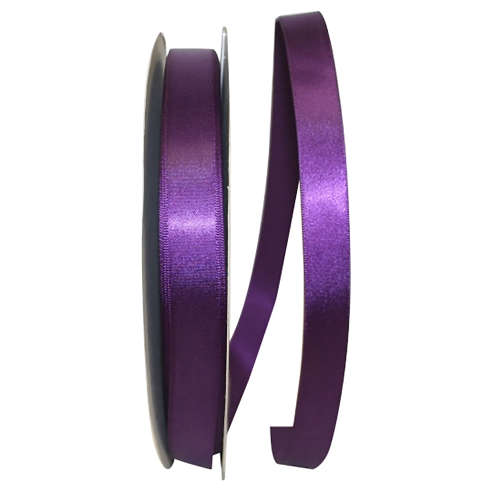 Reliant Ribbon Single Face Satin All Occasion Plum Purple Polyester Ribbon, 3600" x 0.62"
