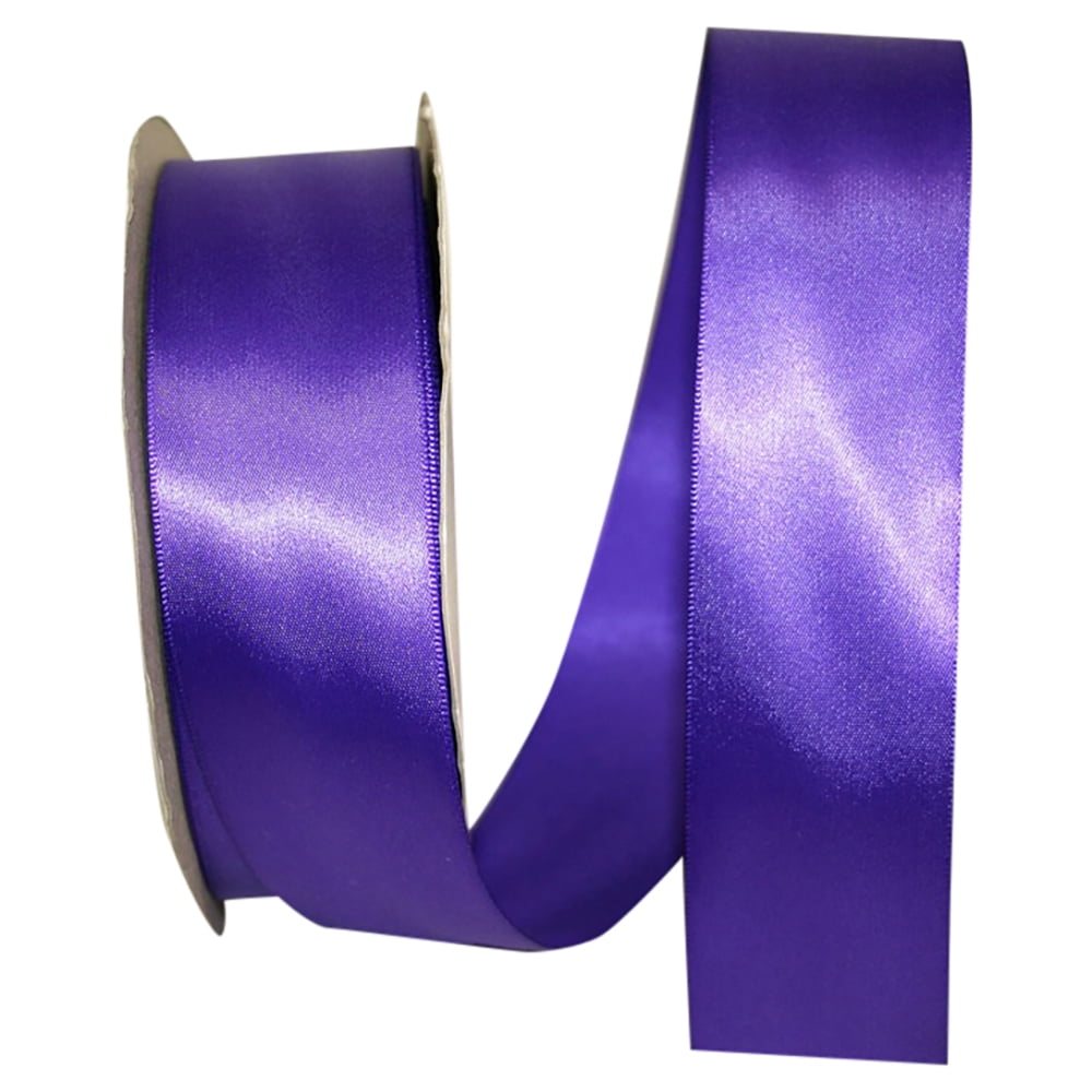 Reliant Ribbon Single Face Satin All Occasion Plum Purple Polyester Ribbon, 3600" x 0.62"