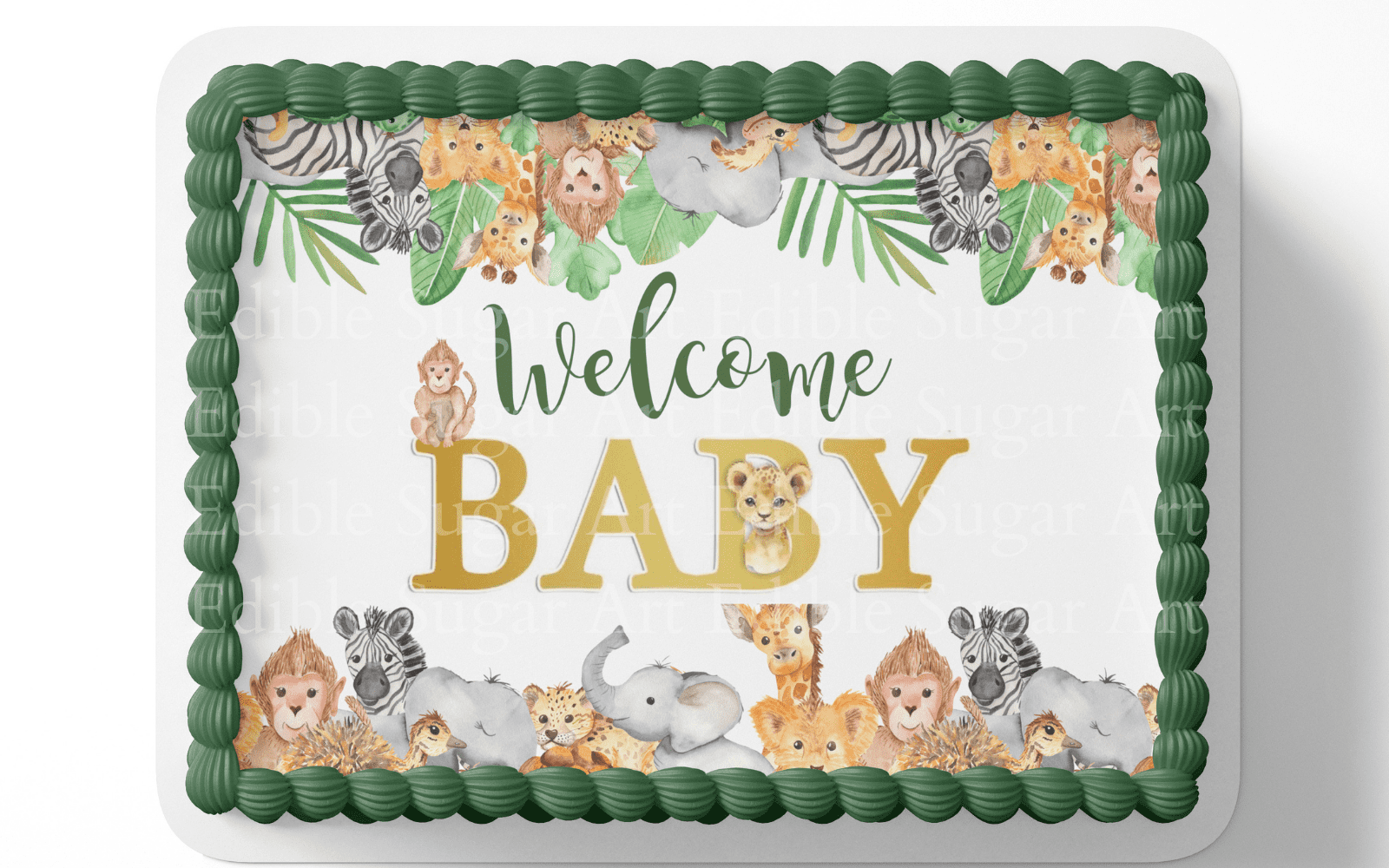 Safari Baby Shower Cake Topper Edible Image Jungle Baby Shower Safari Party Decorations