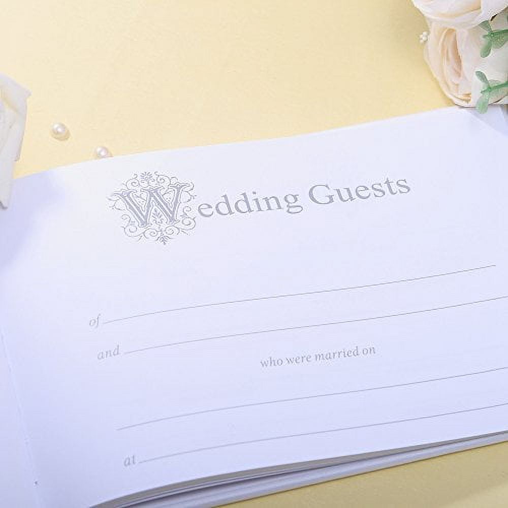 Satin Rhinestone Wedding Guest Book and Pen Set