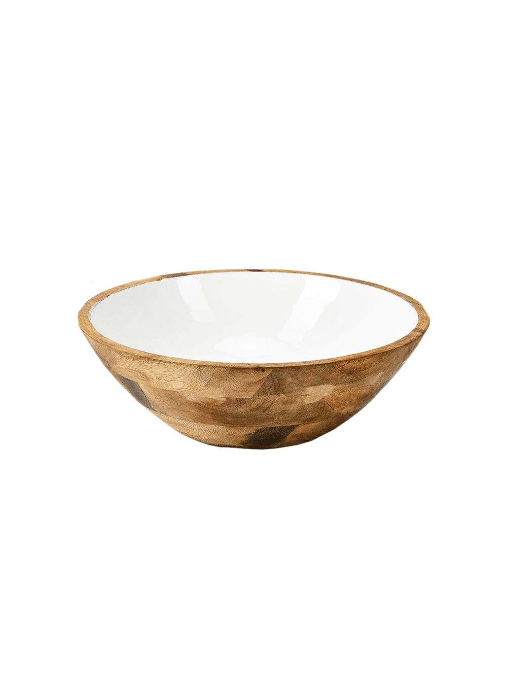 Serene Spaces Living Modern Brown Decorative Wooden Bowl