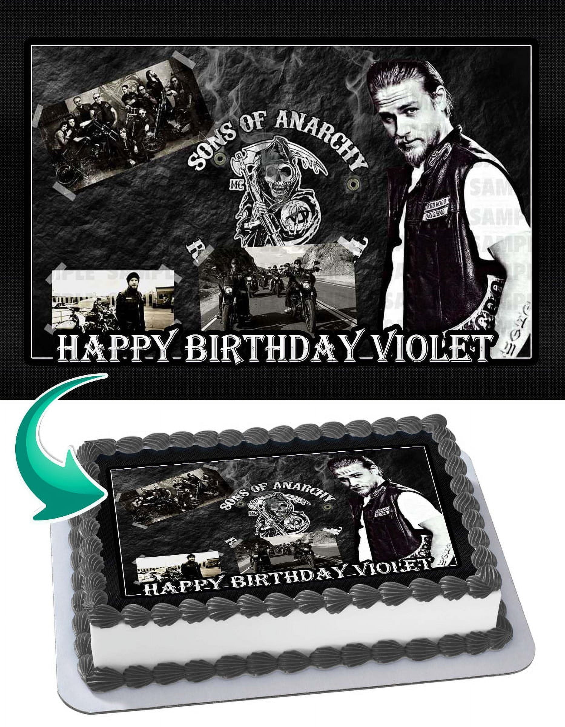 Son of anarchy Jax - Edible Cake Topper - 11.7 x 17.5 Inches 1/2 Sheet rectangular