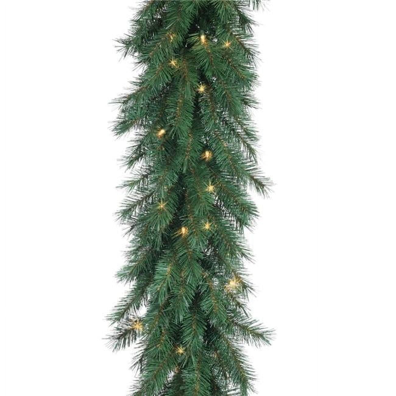 Sterling 9 ft. Pre Lit Aspen Spruce Garland with 100 UL Clear LED Lights