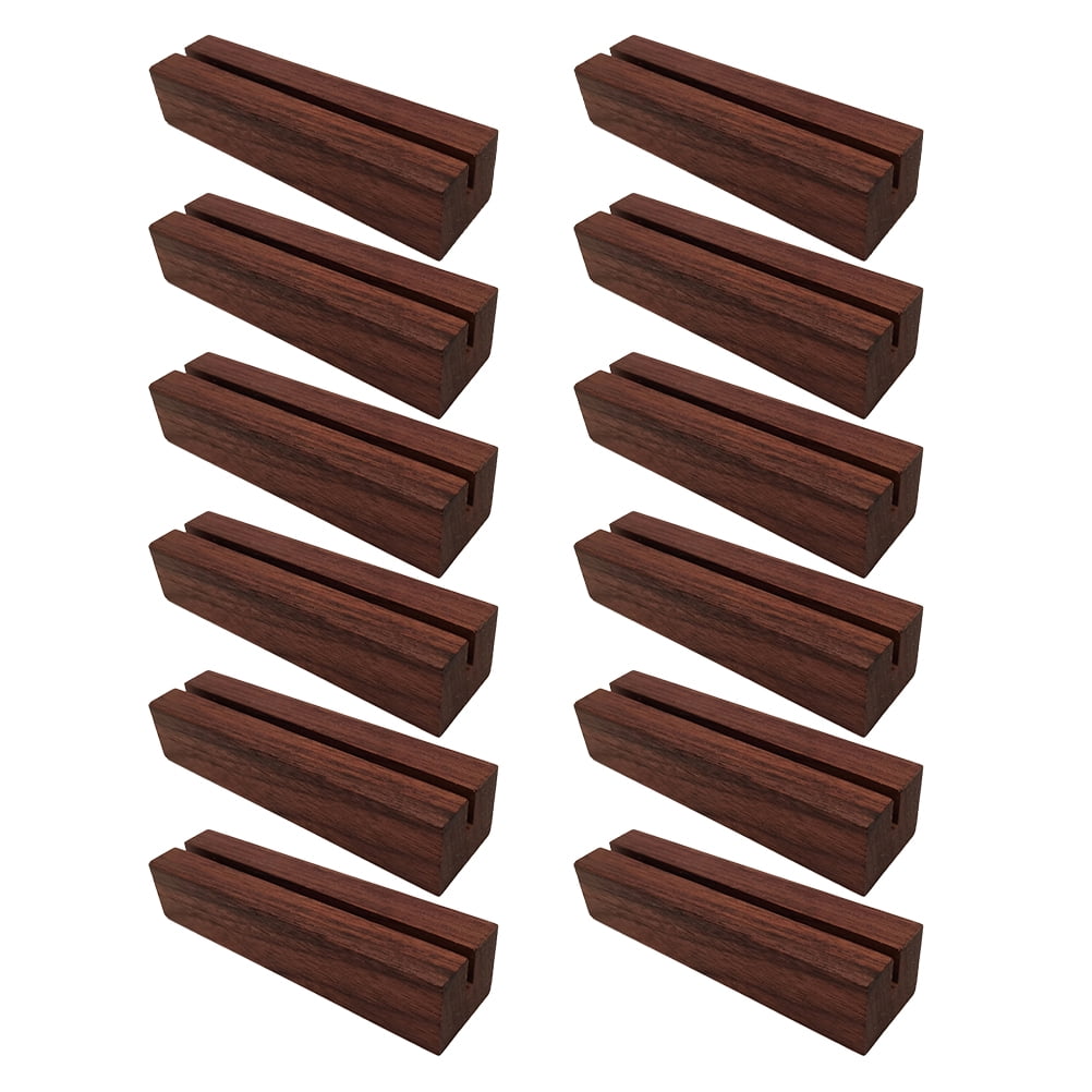 WHAMVOX 12 Pcs Table Numbers Display Wooden Message Box Sign Holder