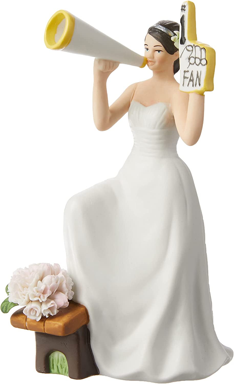 Weddingstar Fan Cheering Bride Porcelain Figurine Cake Topper