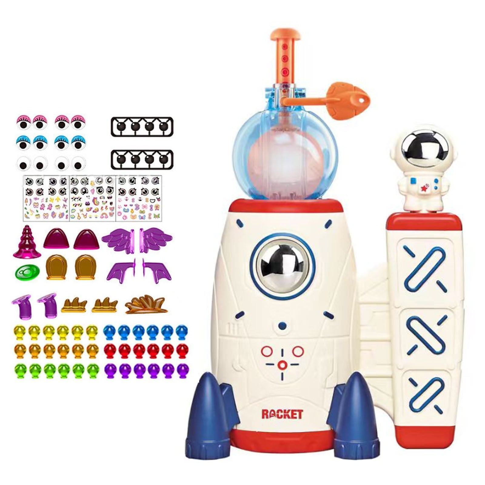 XUFLVPSEF DIY Space Magic Balloon Craft Kit, Sticker Decorated Balloons Toy for Kids, Rocket Air Pump Fun with Balloon Monster Pals, DIY Creative Activity, Birthday Gifts for Girls Boys Ages 3+