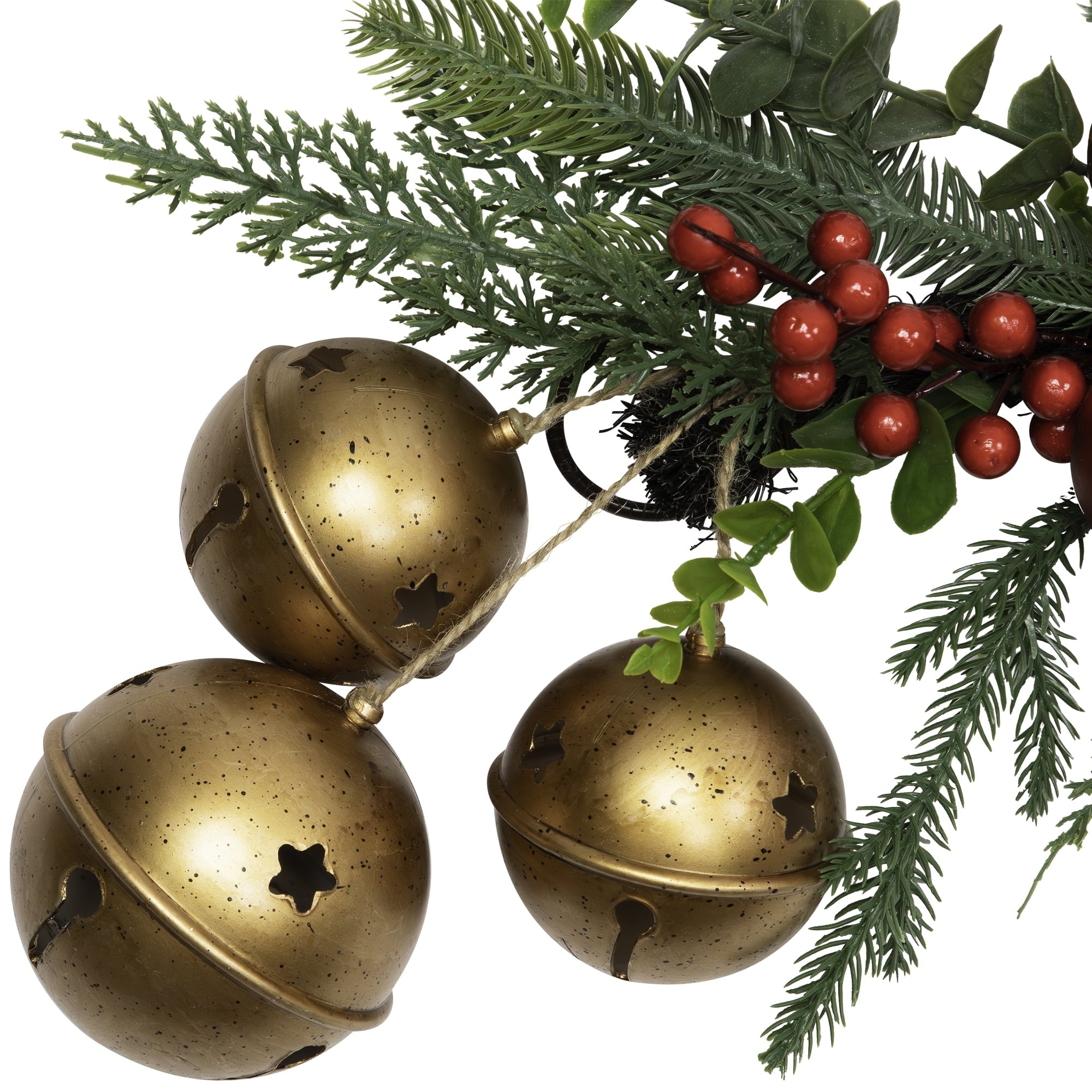 Northlight Mixed Foliage with Jingle Bells and Ornaments Artificial Christmas Garland - 6' x 8" -