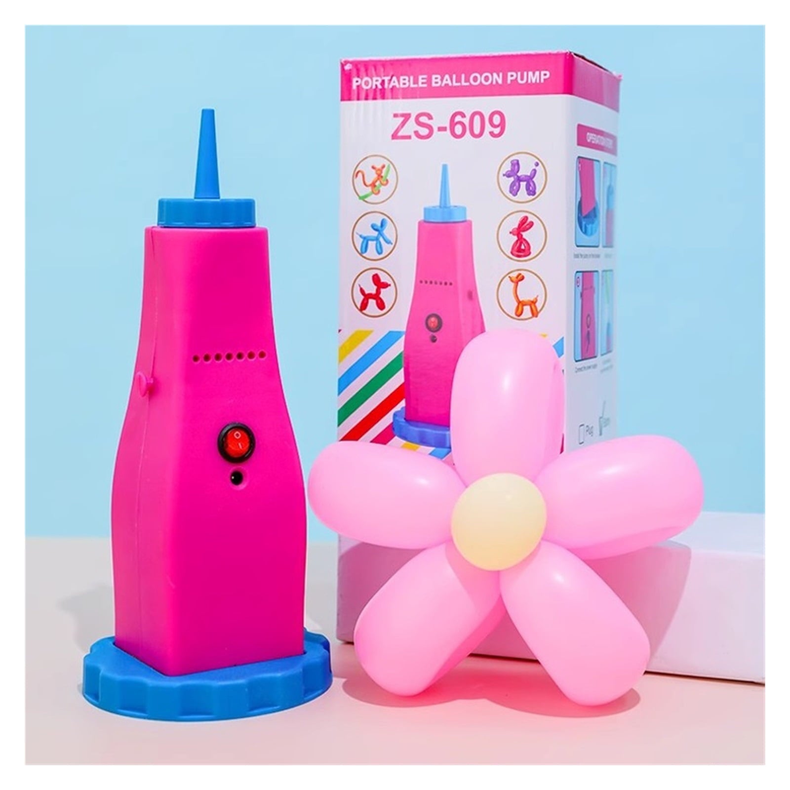 AC 100-240V Electric Long Bar Balloon Inflator Pump, Portable Balloon Inflating Machine