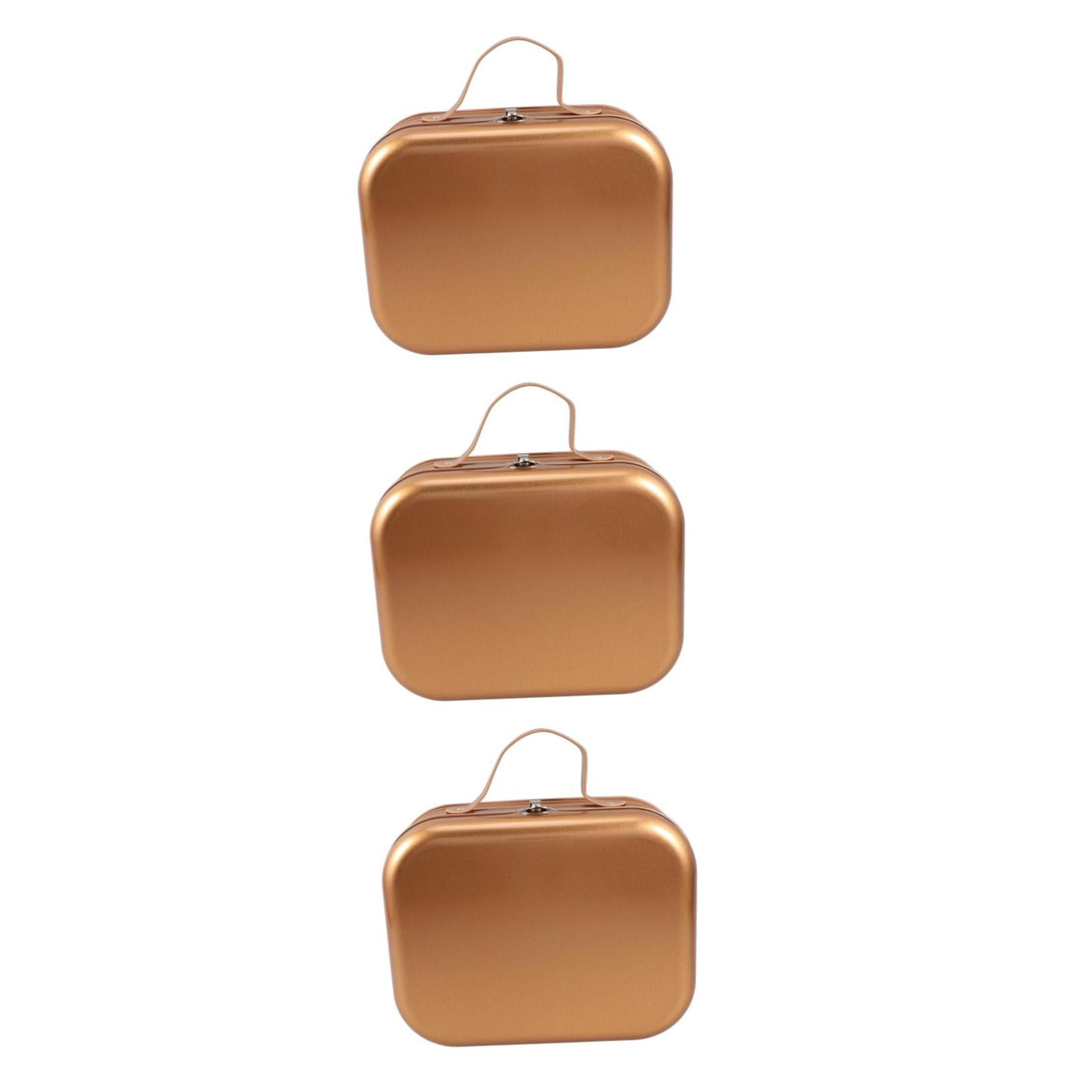 Hemoton 3pcs Wrapping Box Container Handheld Gifts Wrapping Box Tinplate Packing Keepsake Case Tin Packing Case Storage Box Gift Wrapping Case