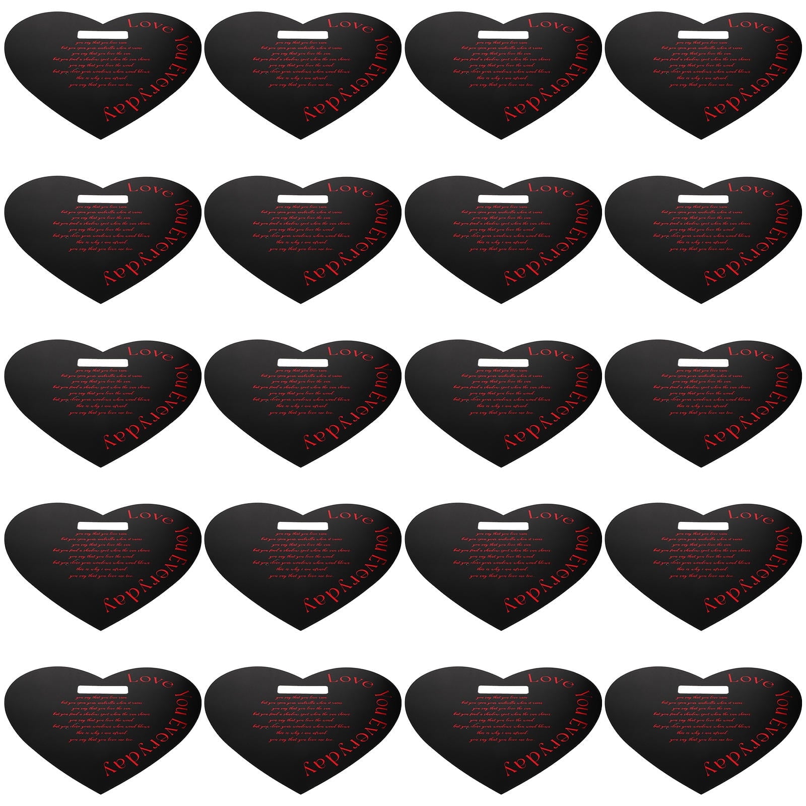 HEMOTON 20pcs Valentine's Day Flower Box Heart Shaped Flower Tote Single Rose Bouquet Portable Floral Box Handheld Wrapping Box