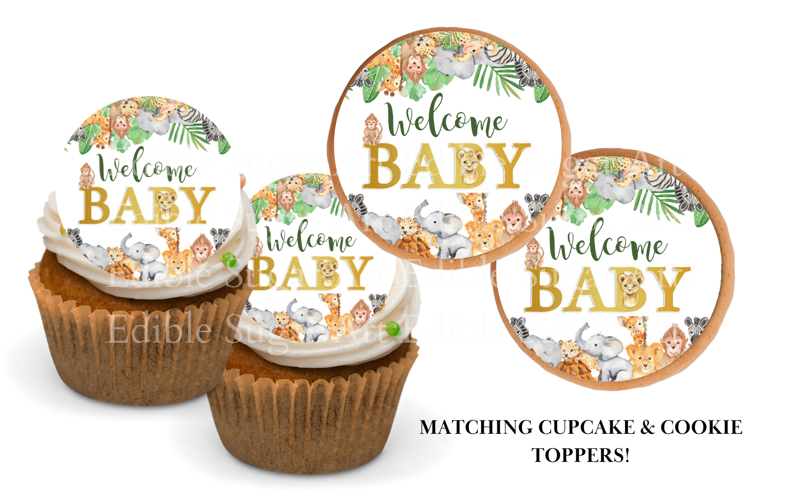 Safari Baby Shower Cake Topper Edible Image Jungle Baby Shower Safari Party Decorations