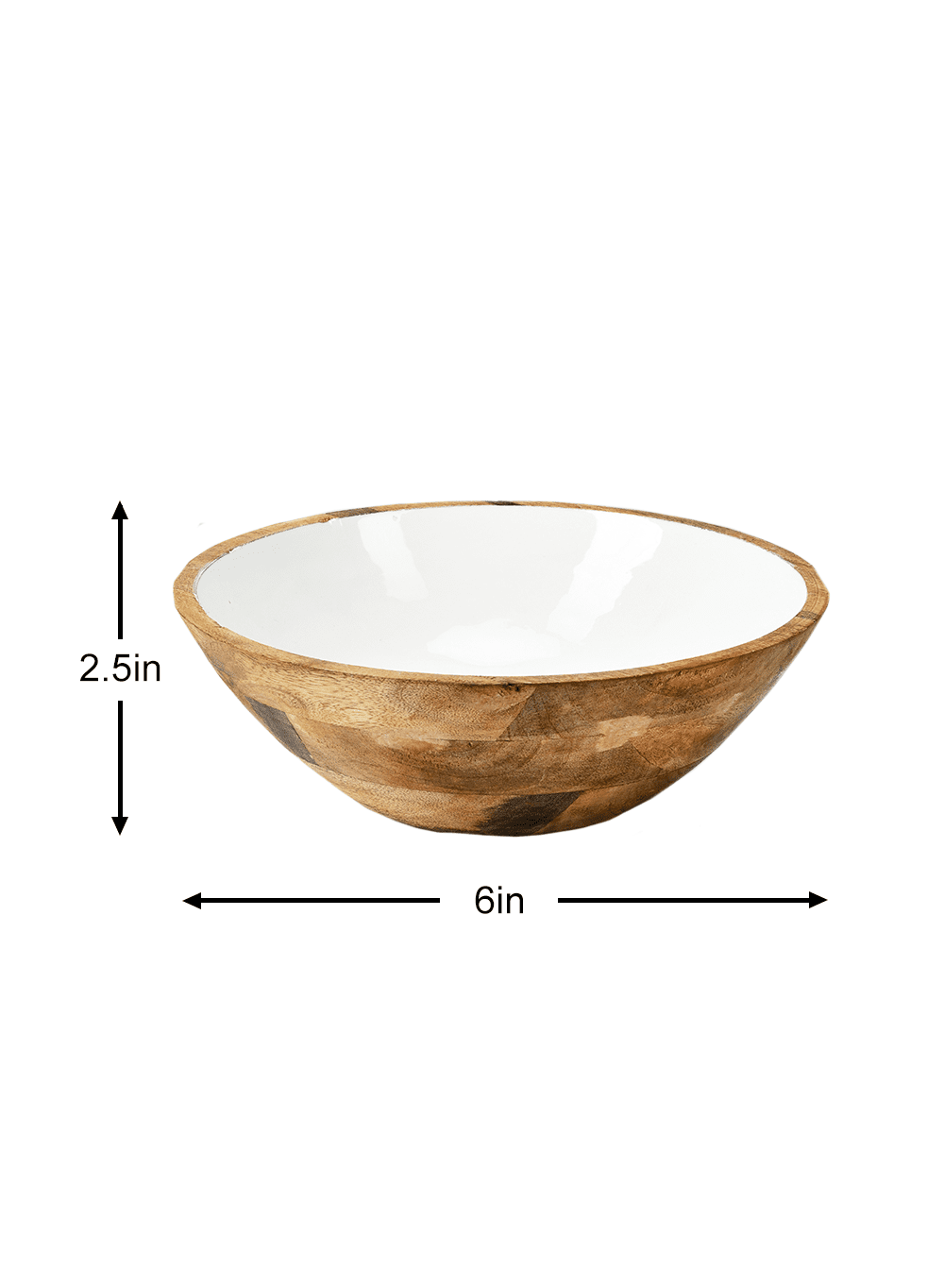 Serene Spaces Living Modern Brown Decorative Wooden Bowl
