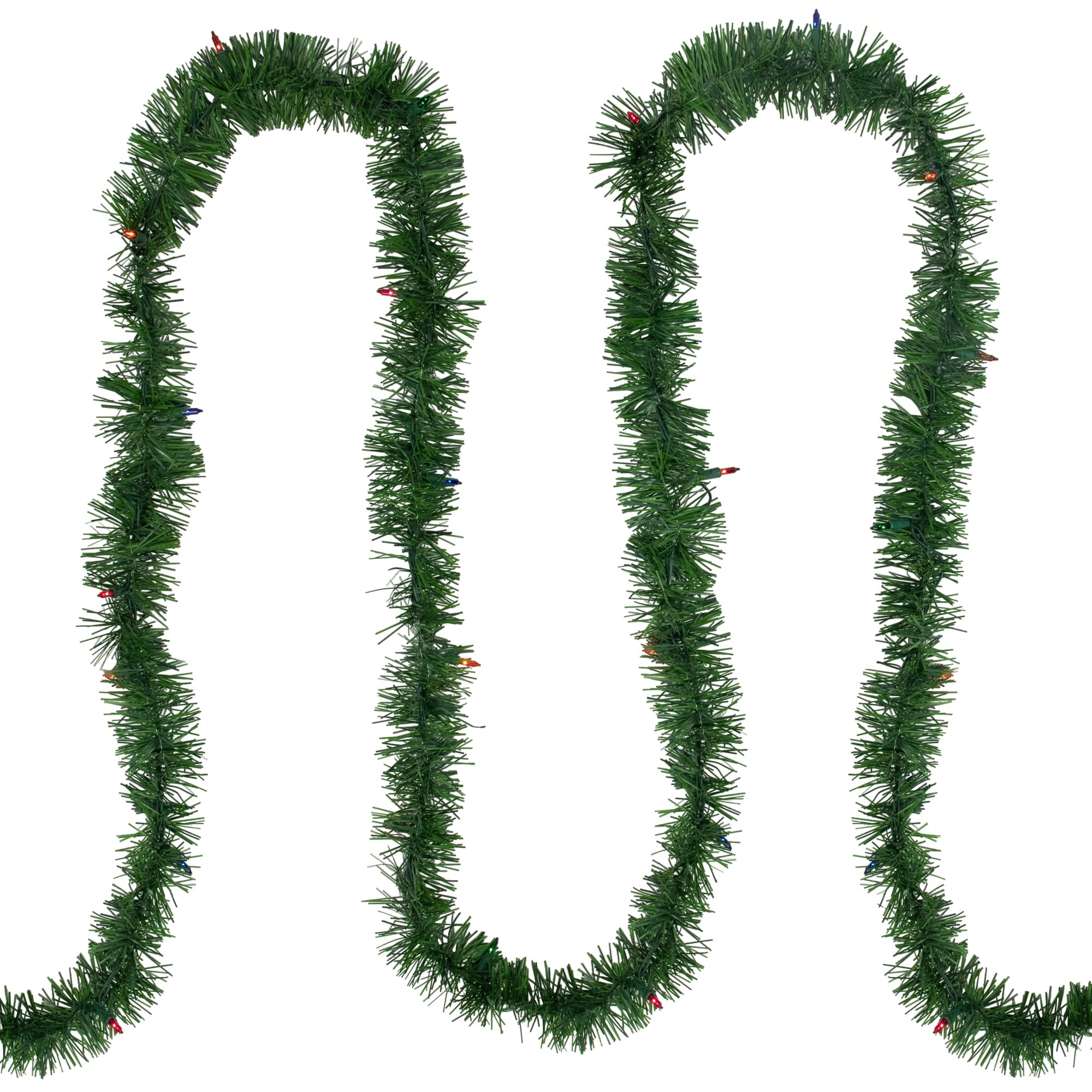 Northlight 18' x 3" Pre-Lit Pine Two-tone Artificial Christmas Garland, Multicolor Lights