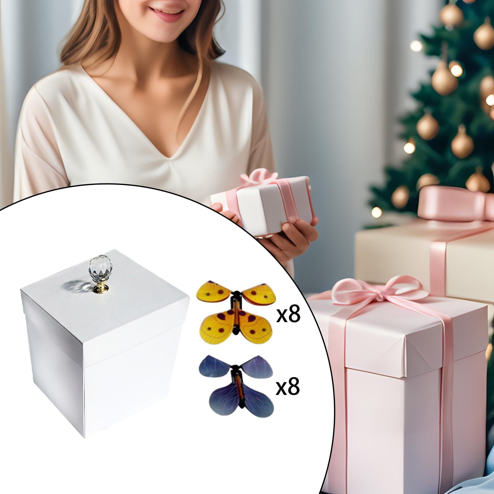 HOMYL Butterfly Gift Box Creative for Father's Day Wedding Anniversaries White