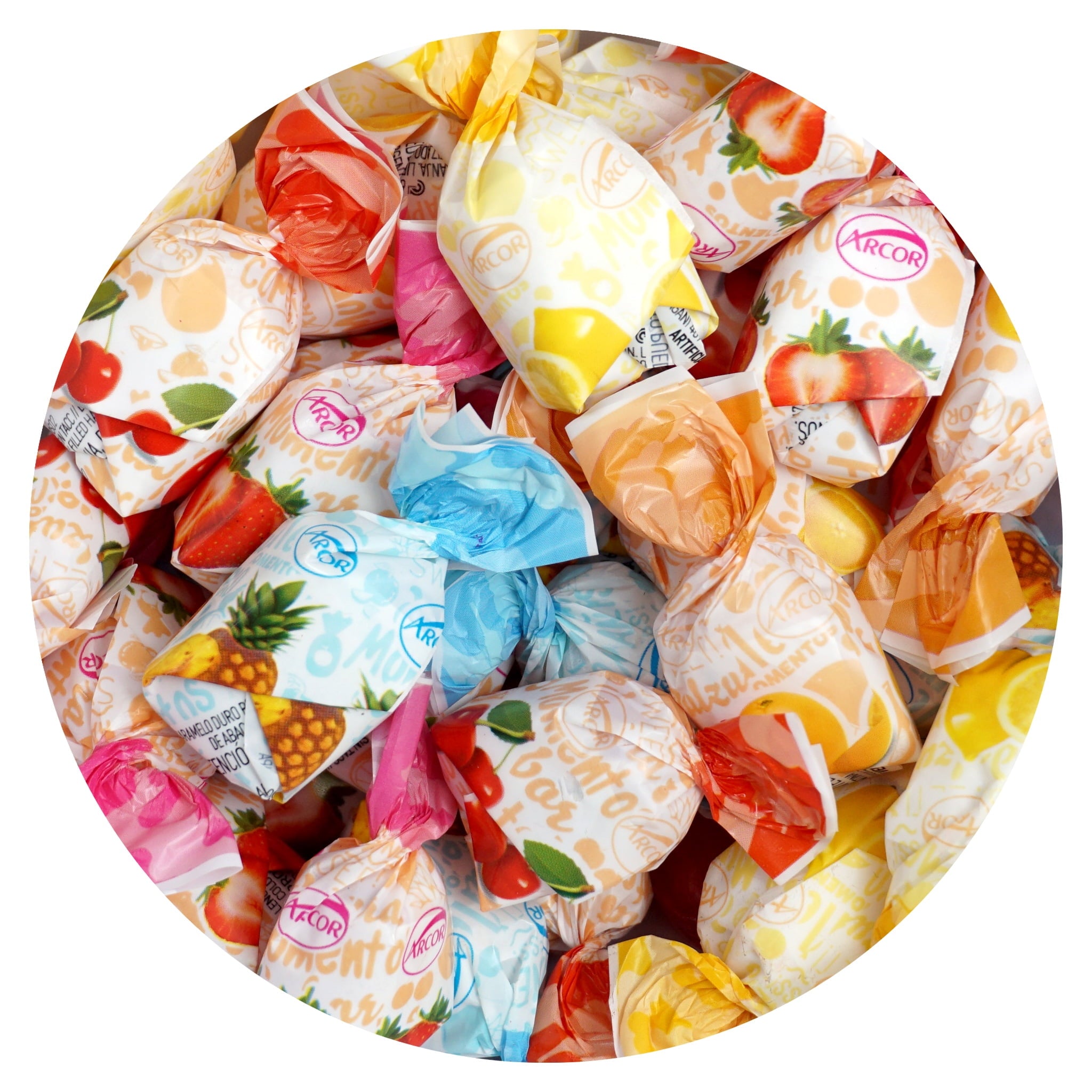 Arcor Fruit Filled Candy, 5 Pound Arcor Candy (Approx. 375 pcs.), Fruit Filled Hard Candy, Fruit Filled Candy, Fruit Filled Hard Candy Individually Wrapped