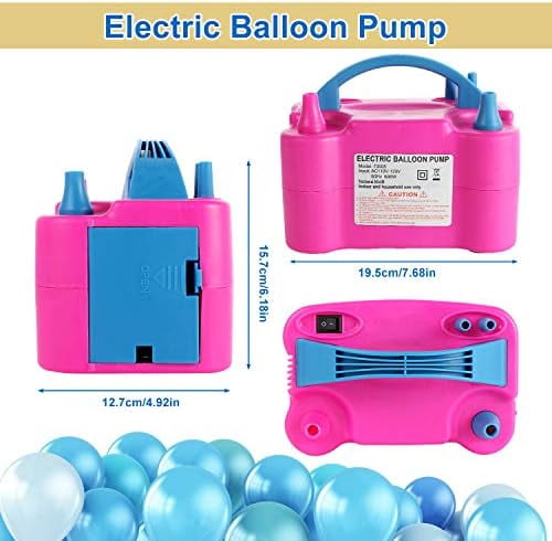 Electric Balloon Pump,110V 600W Portable Dual Nozzle Quick-Fill Balloon Inflator/Blower for Party Decoration
