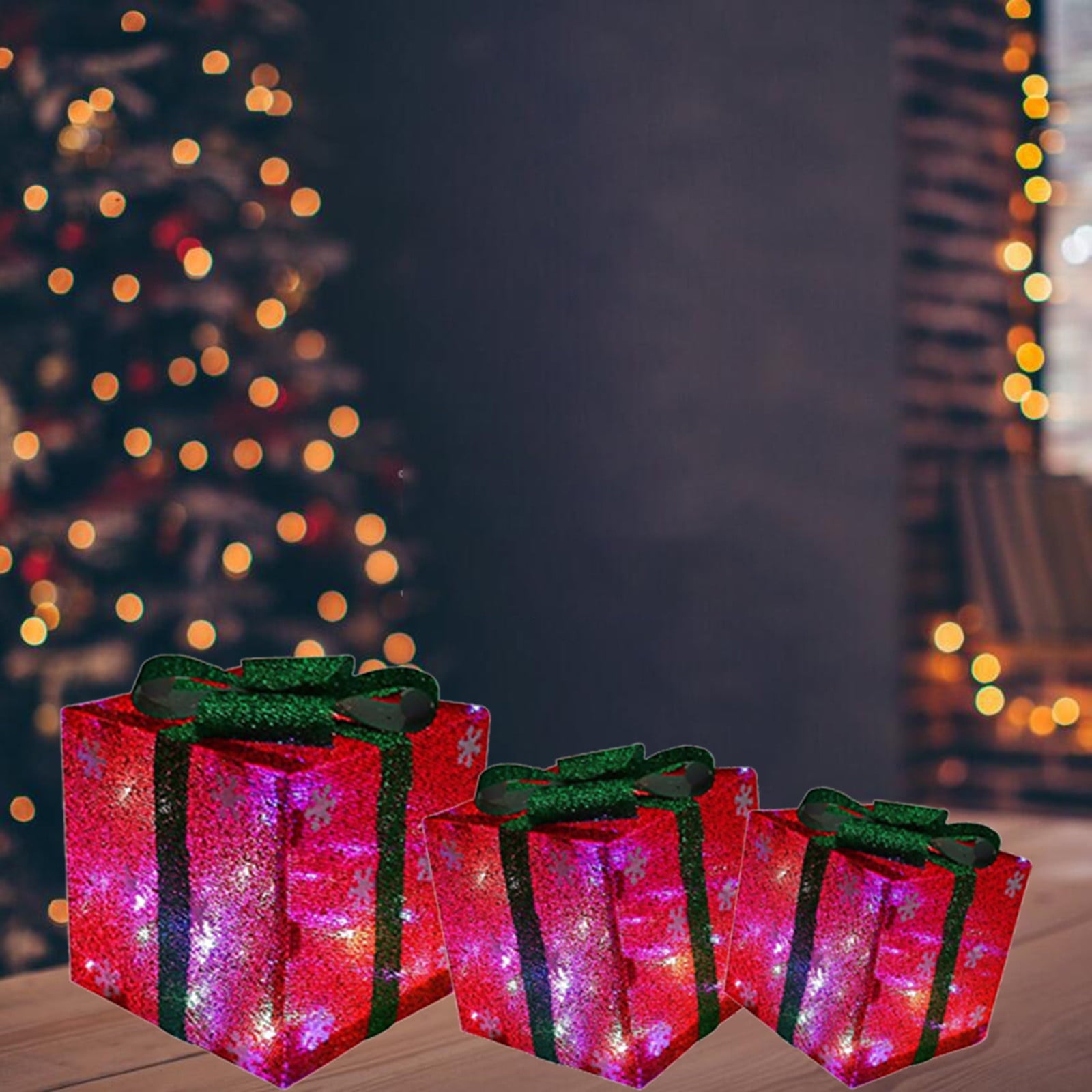 Lighted Gift Boxes Indoor Outdoor Christmas Decorations For Christmas Tree Porch Home,Christmas Decorations