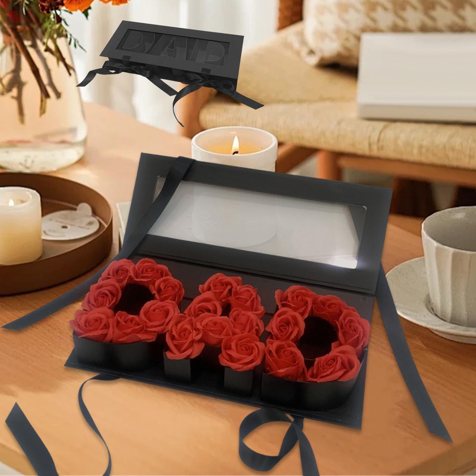 S SERENABLE Dad Letter Shaped Empty Flower Box Premium for Anniversary DIY Present Decor black