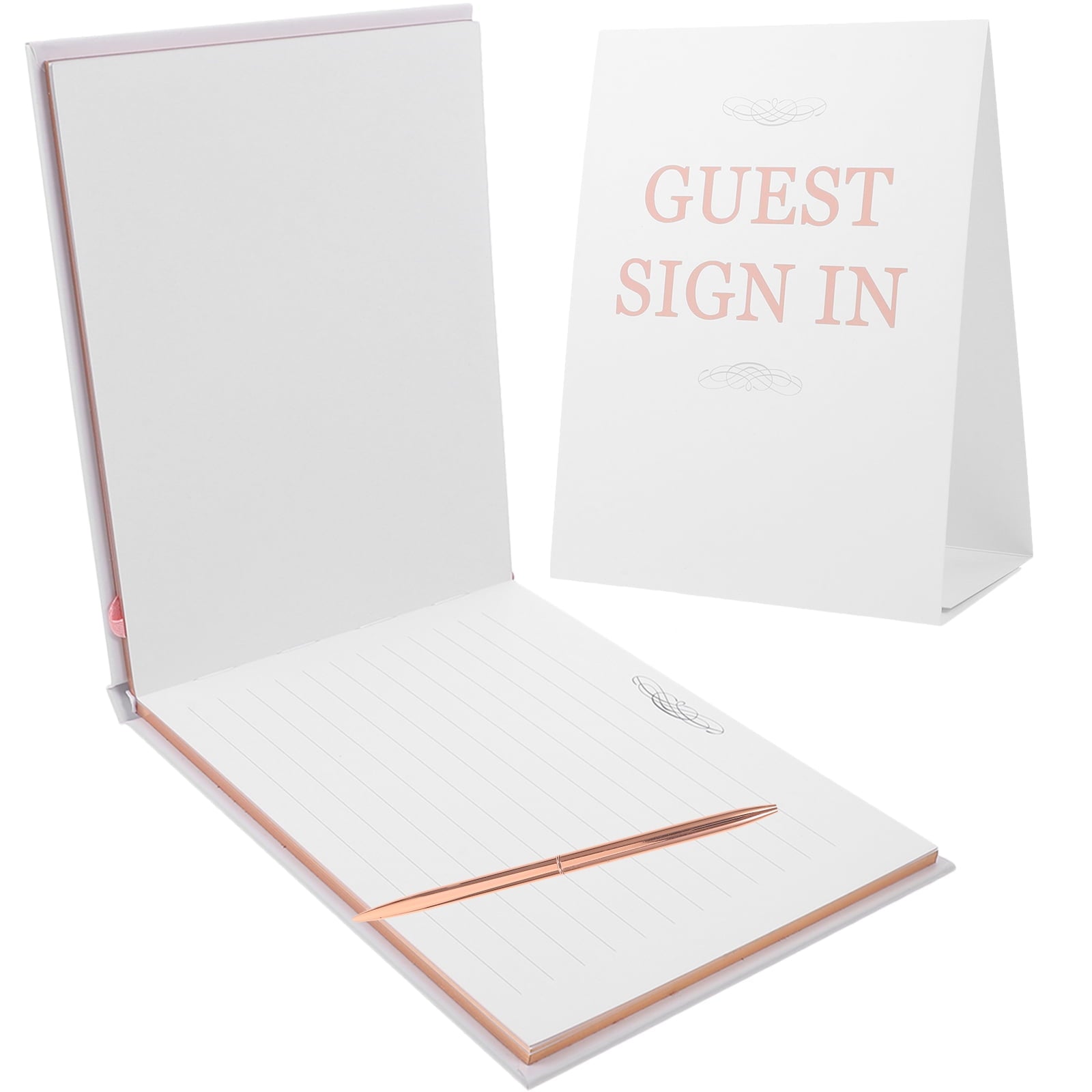 HEMOTON Wedding Guest Book for Signing with White Cover Made of Paper and Plastic for Wedding Ceremony 8.5 x 11 inches