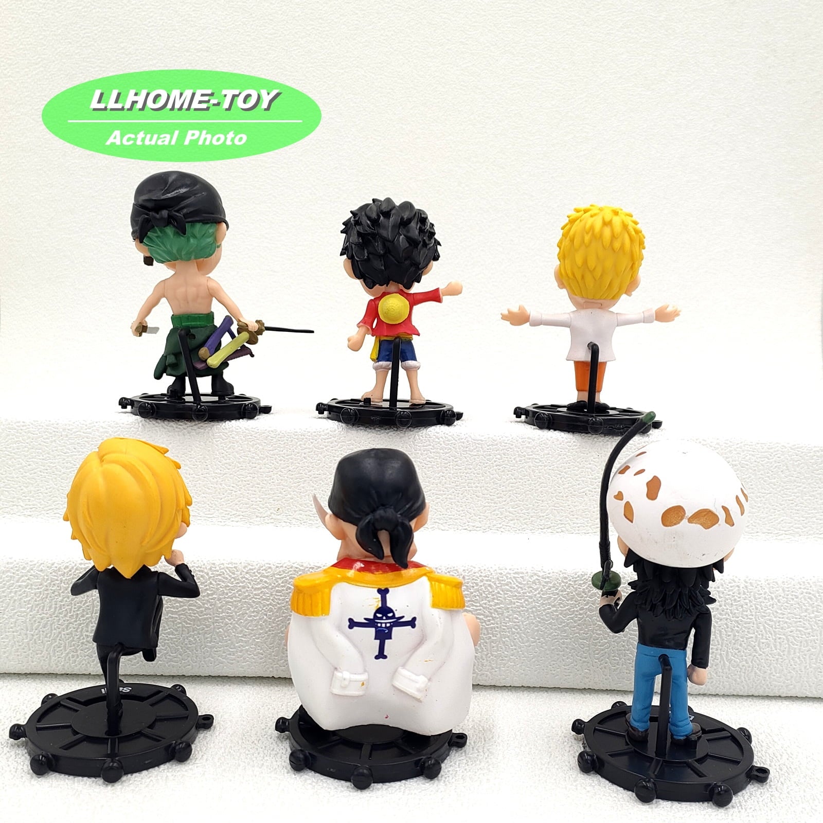 Anime One Piece #75 Luffy Whitebeard Law Doflamingo 6pcs Figure Cake Topper Gift