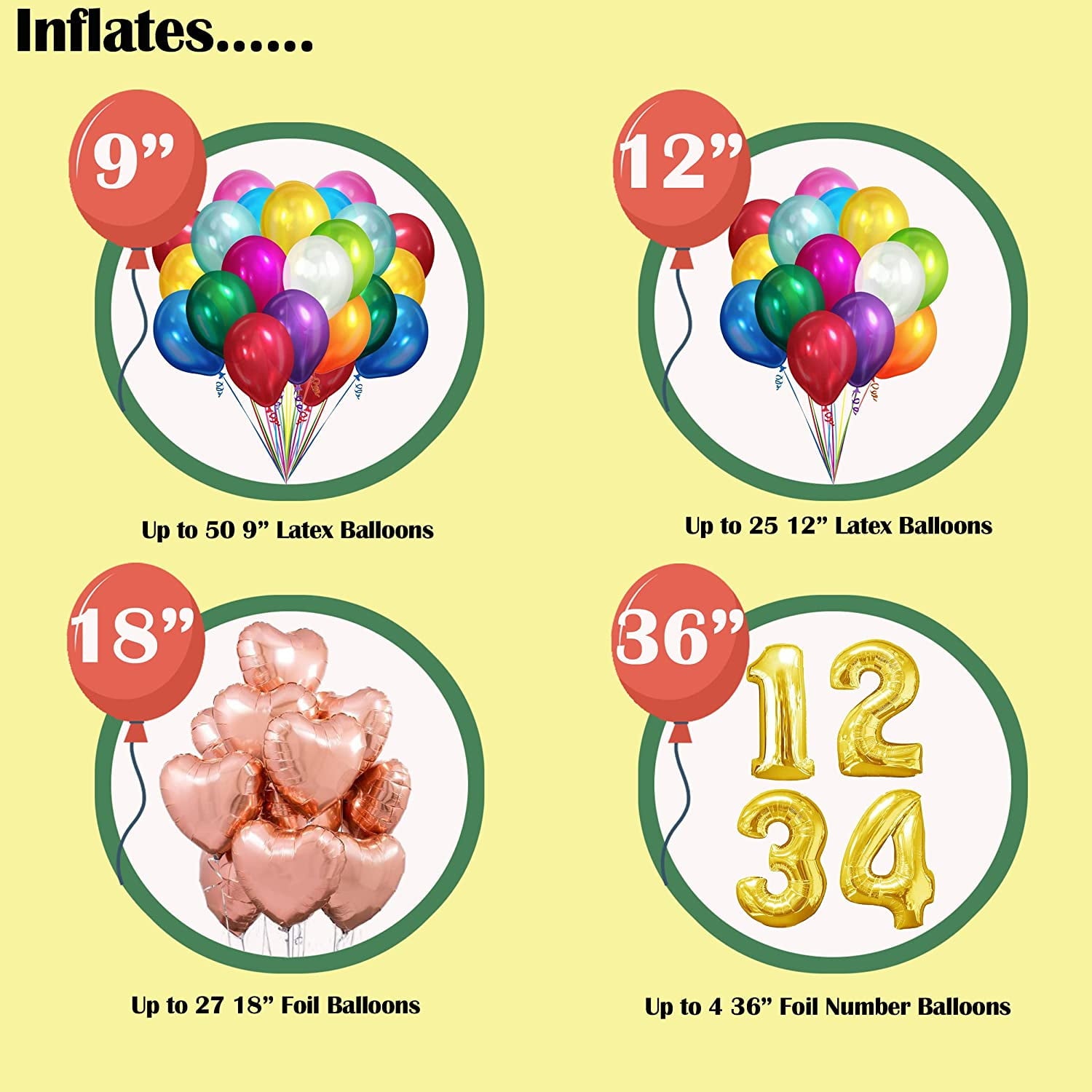 Helium Tank for Balloons At Home, 14.9 Cu Ft Helium Balloon Pump Kit with 50 Assorted Latex Balloons, White Curling Ribbon and Wholesalehome Balloon Tie Tool