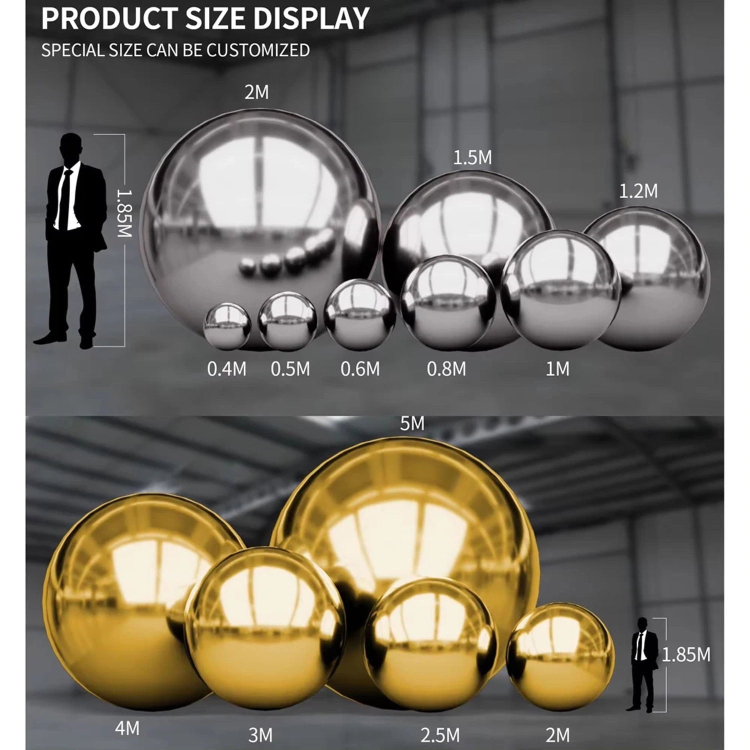 20" Hanging Silvery Inflatable Mirror Ball Giant Disco Inflatable Mirror Balloon Large Reflective Christmas Spheres For Stage Decoration