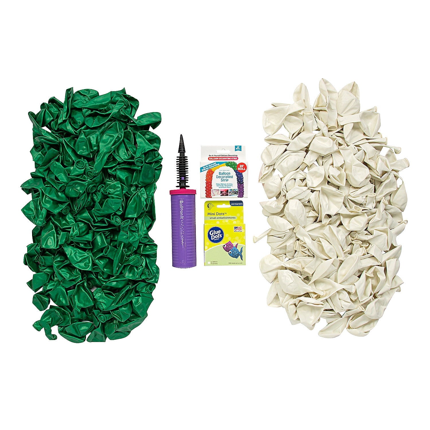 25-Ft. Green & White Balloon Garland Kit with Air Pump, Party Decor, Party, 291 Pieces