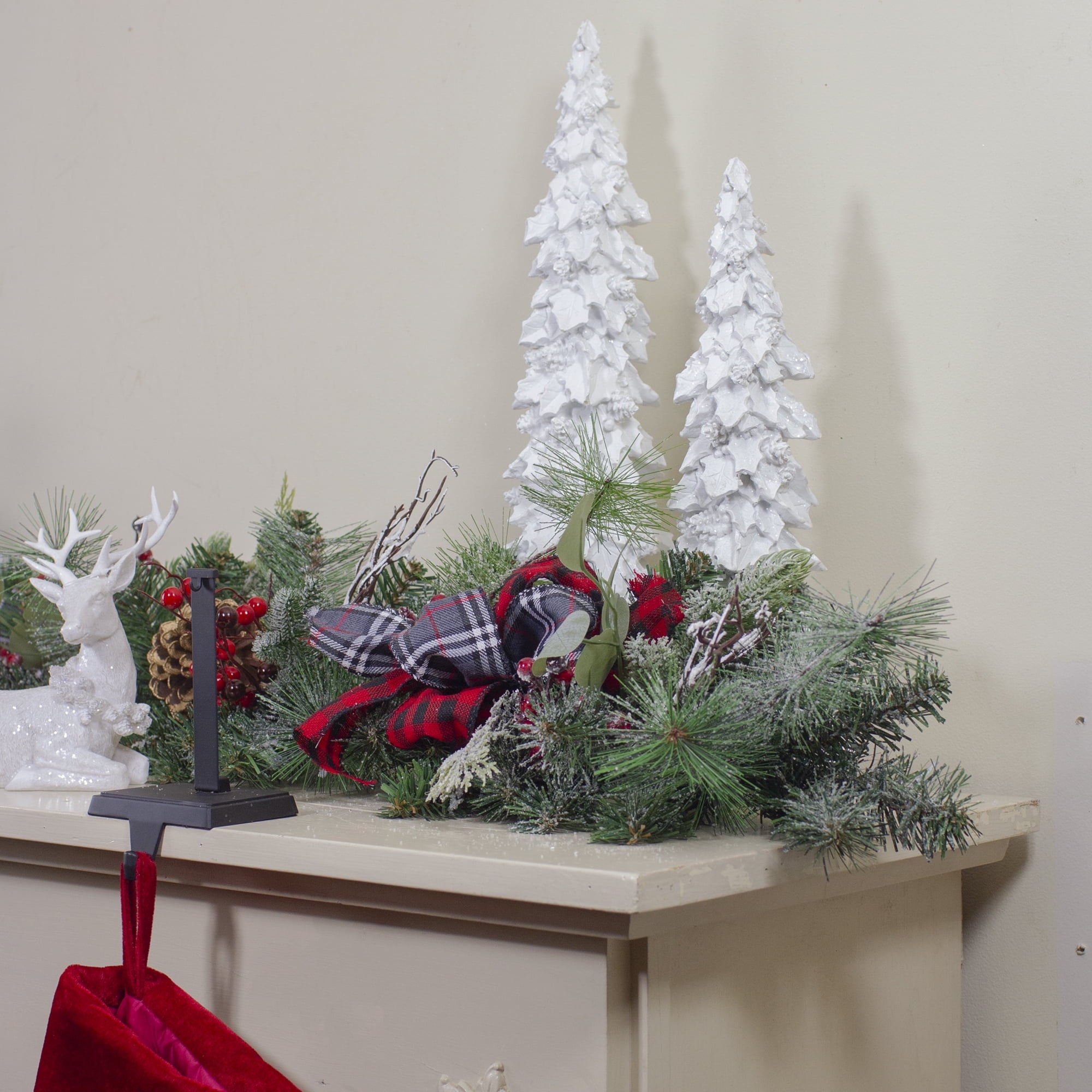 Northlight 6' x 12" Dual Plaid and Berries Artificial Christmas Garland - Unlit