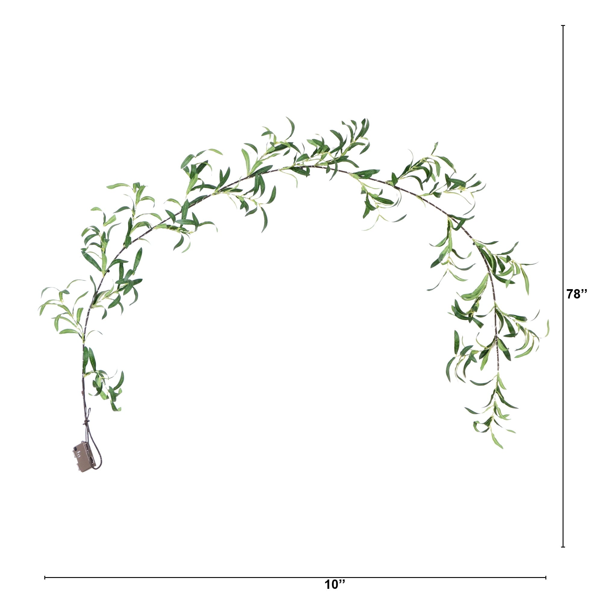 Nearly Natural 6.5ft. Lighted Artificial Olive Garland with 100 Warm White LED Lights
