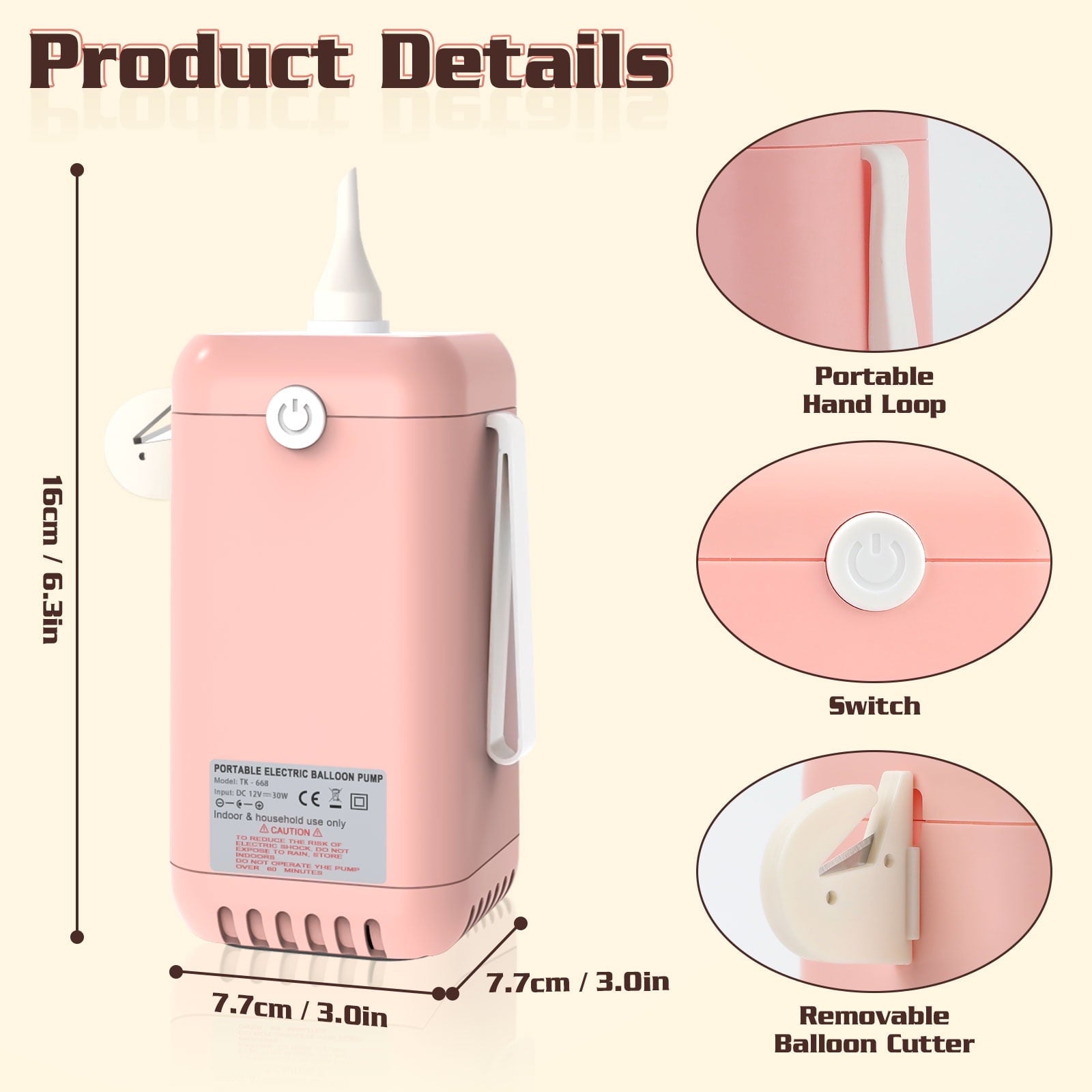 Balloon Pump Electric Air Pump for Long Balloon,260/160 Balloon Inflator Pump Electric for Foil Twisty Animal Balloons Basketball