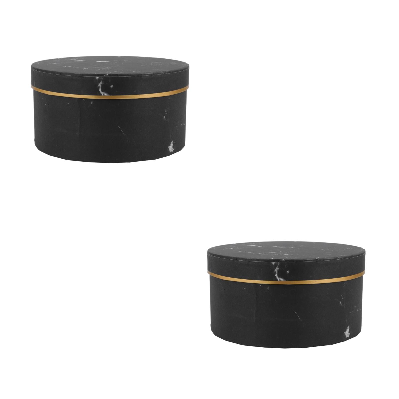 Masteelf 2pcs Marble Flower Box Round Present Box For Preserved Flowers Marbling Present Wrapping Box Round Flower Packing Box Wedding Present Packing Box