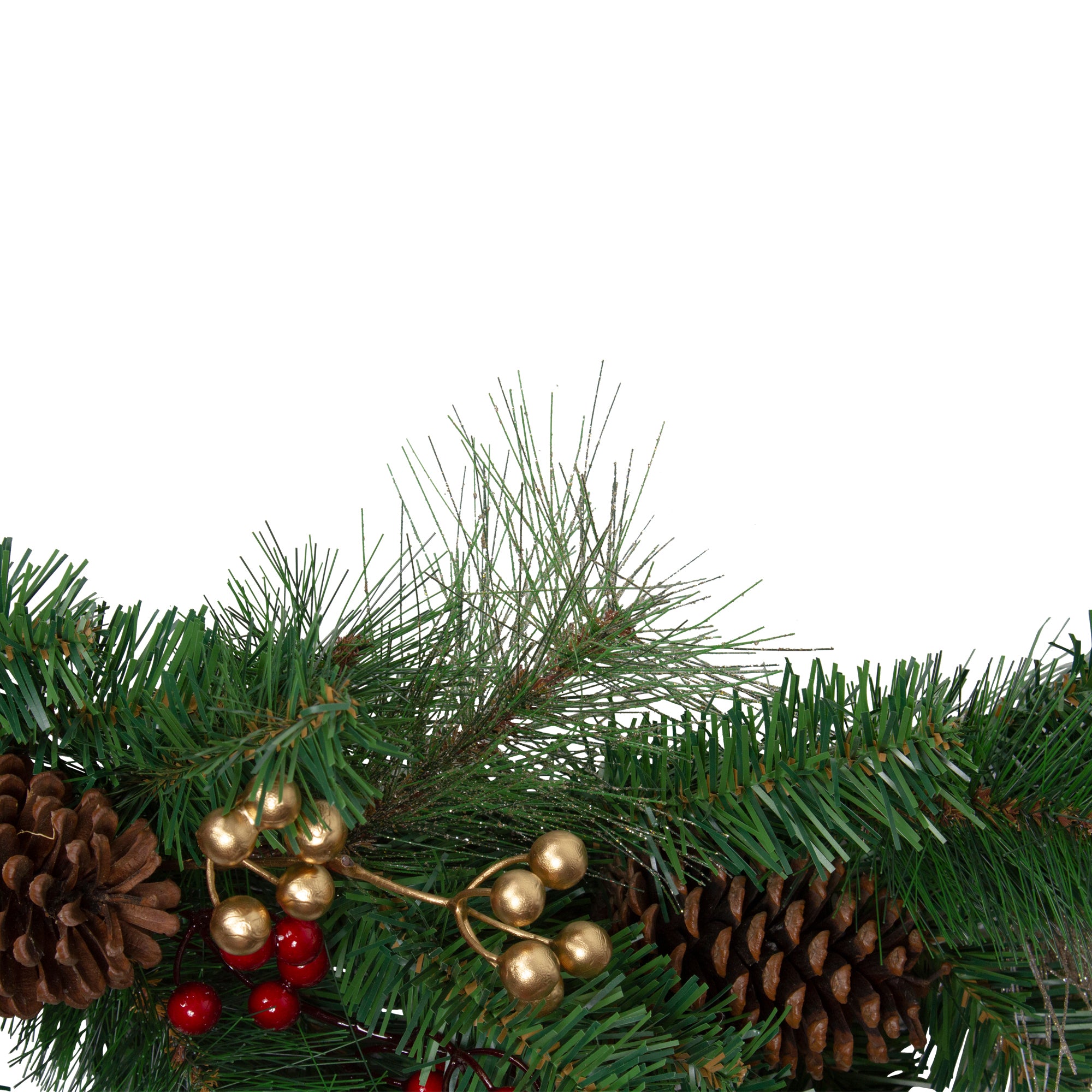 Northlight 6' x 12" Plaid Bows Pinecones and Berries Artificial Christmas Garland - Unlit