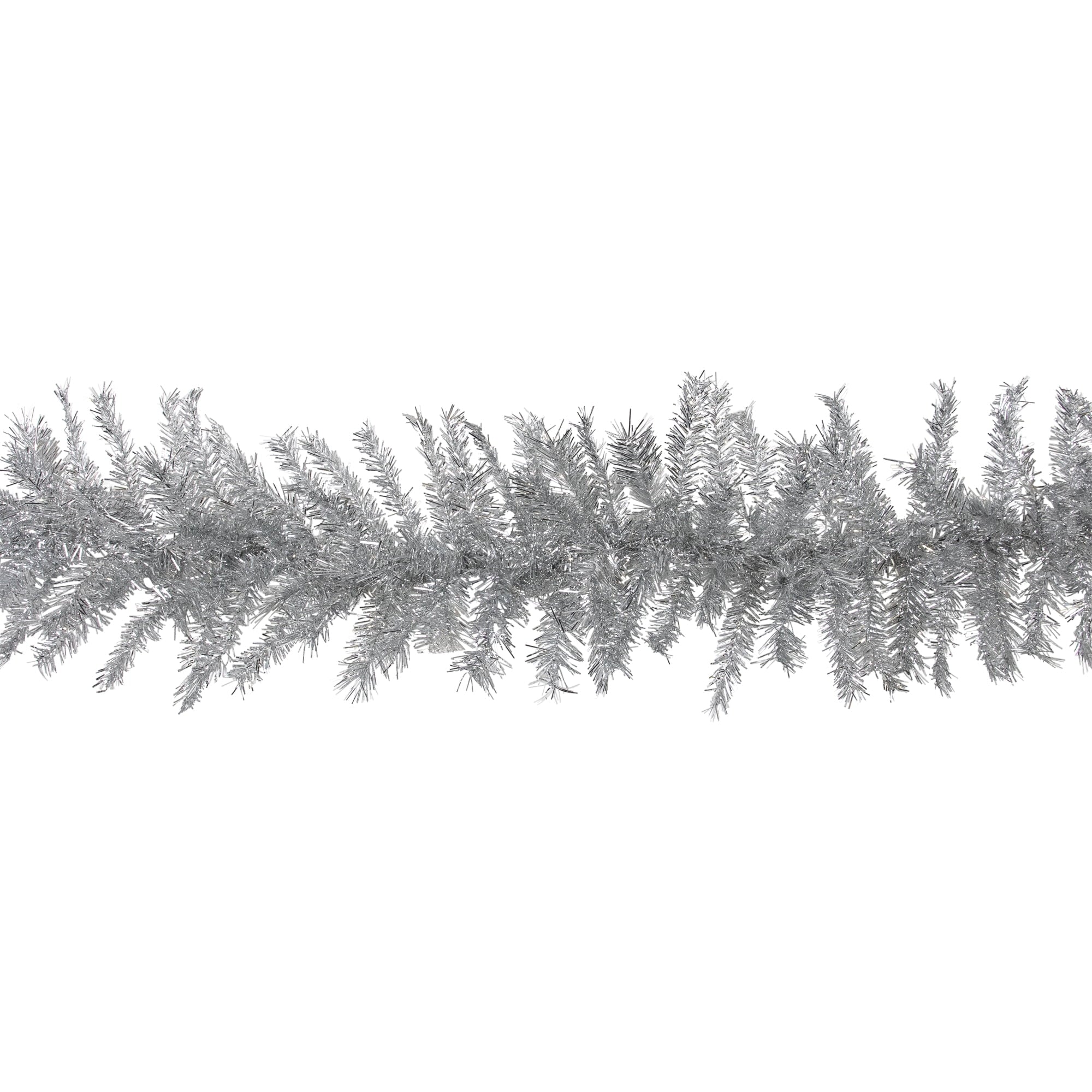 Northlight Metallic Tinsel Artificial Christmas Garland - 9' x 12" - Silver - Unlit