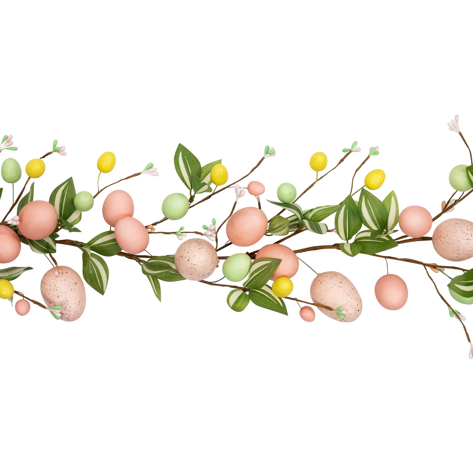 Northlight Easter Eggs and Flower Buds Artificial Garland - 6' - Pink