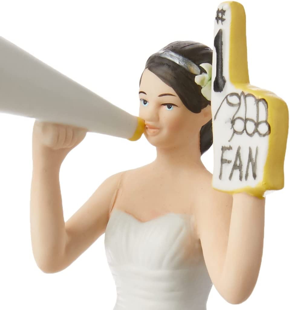 Weddingstar Fan Cheering Bride Porcelain Figurine Cake Topper
