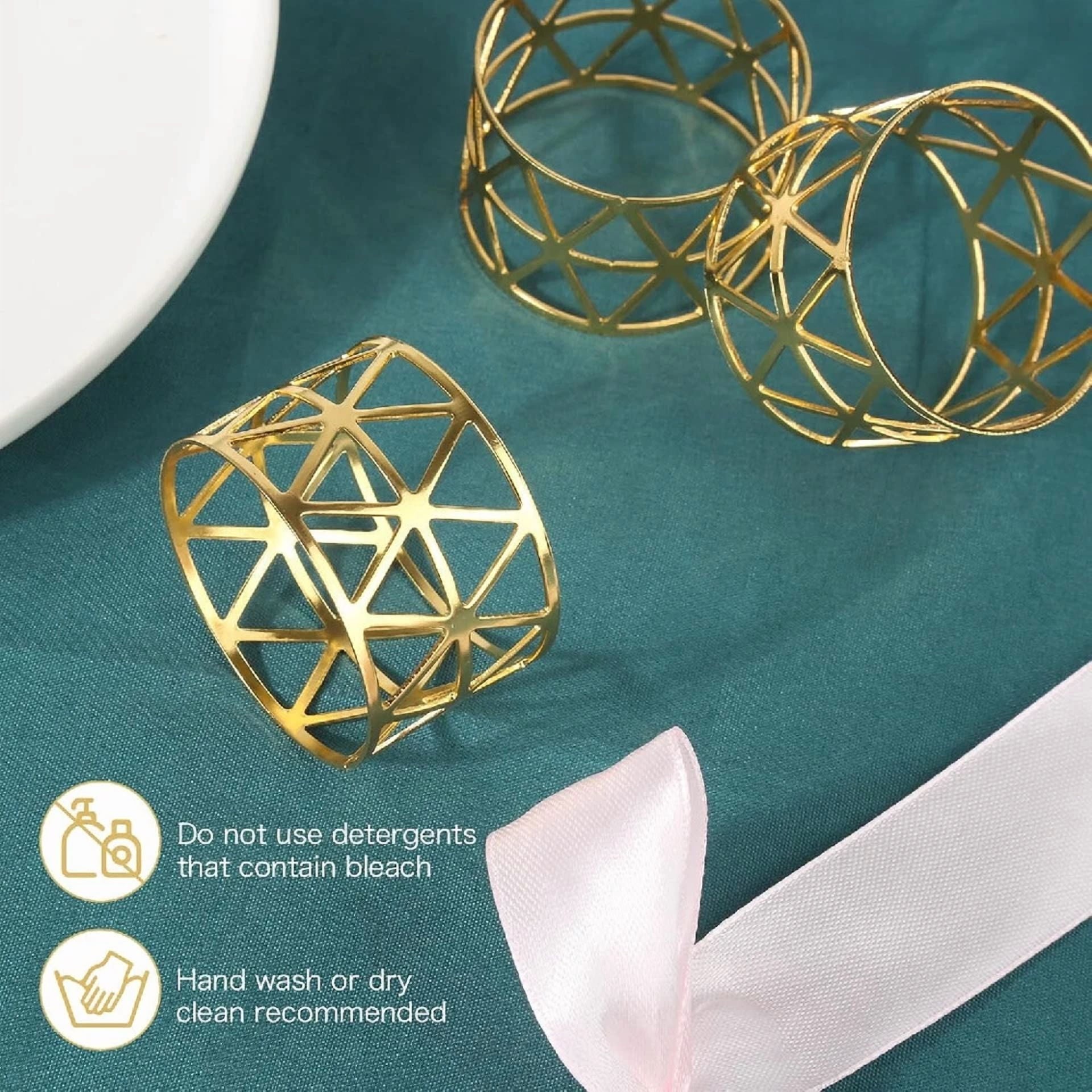 18 X Hollow Out Triangle Napkin Rings Table Decor Birthday Elegant Holiday Party