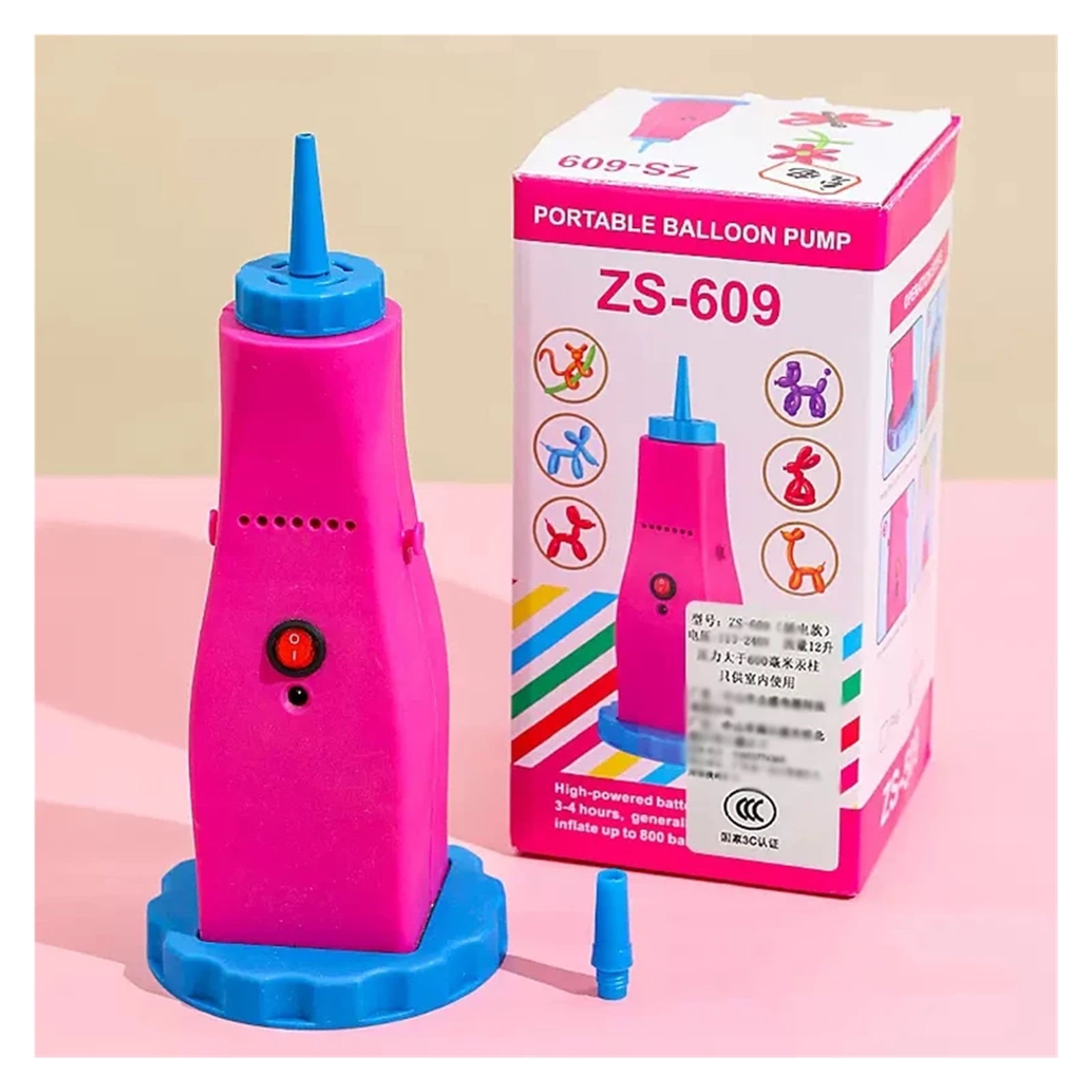 AC 100-240V Electric Long Bar Balloon Inflator Pump, Portable Balloon Inflating Machine