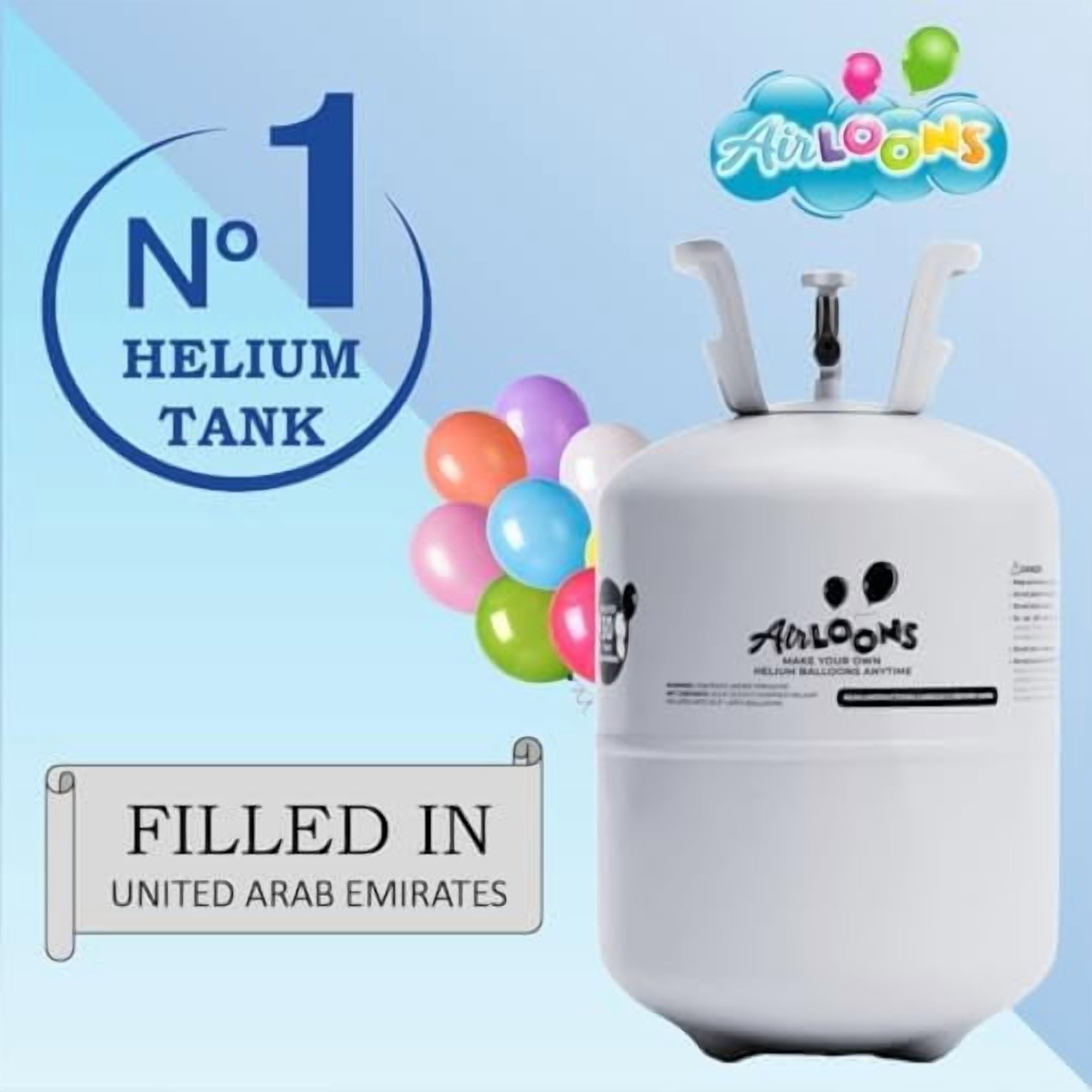 Helium Balloon Kit with 7.5 Cu Ft Tank – Includes 30 Multicolor 9 inch Latex Balloons, Ribbon & Easy to Fill Nozzle – Easy Setup for Birthdays, Weddings, Baby Showers, DIY Party Décor